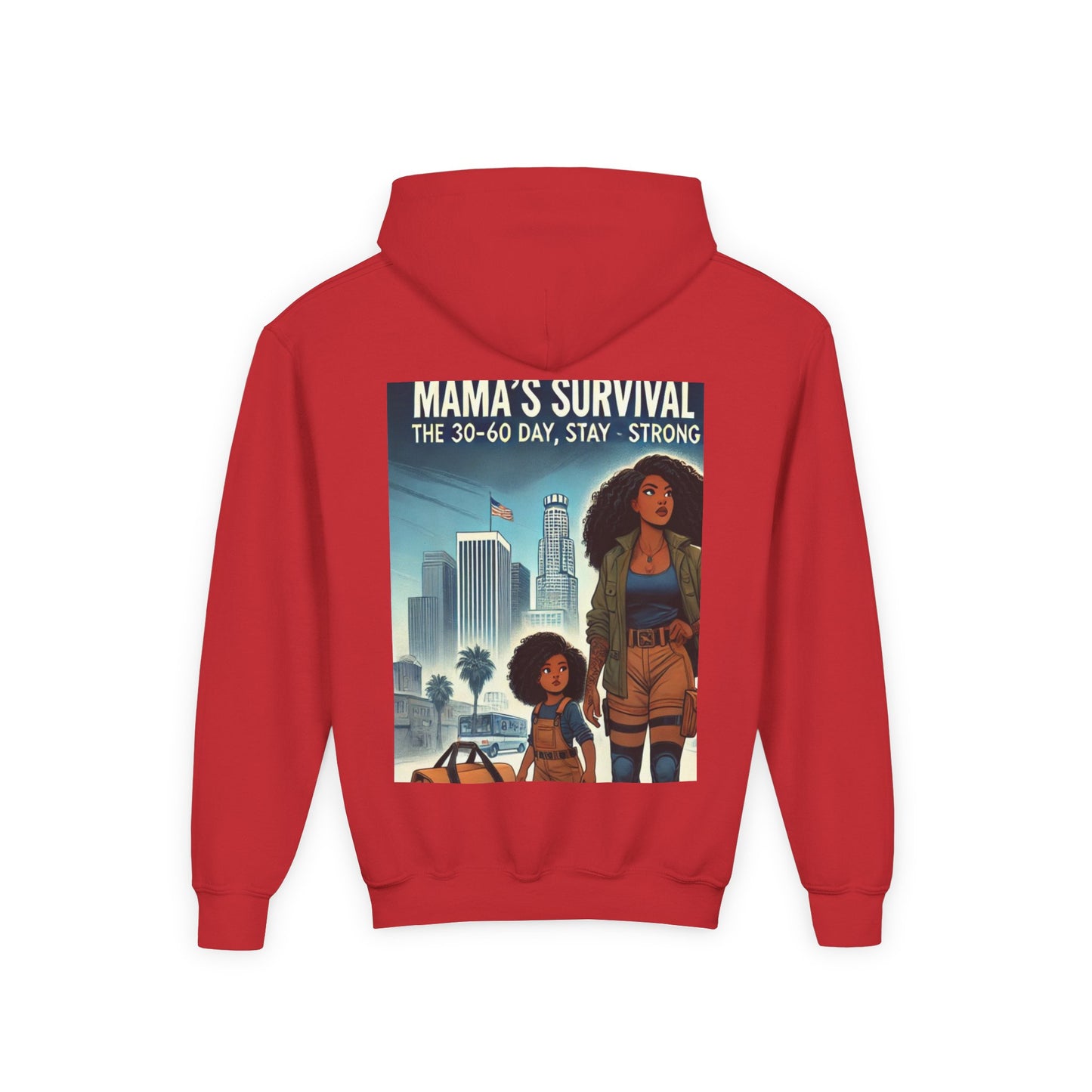 Mama's Survival Blueprint Youth Hoodie - Empowering Design for Strong Families