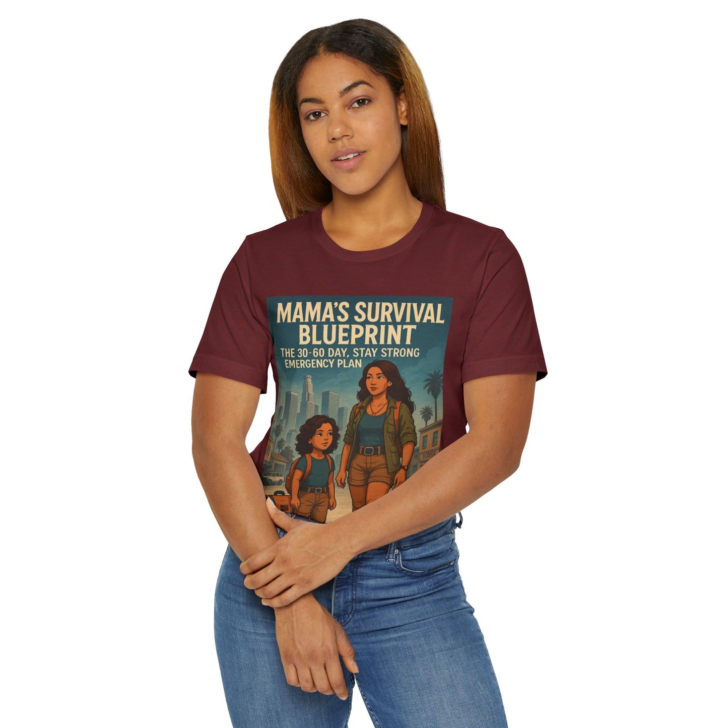 Mama's Survival Blueprint Latin Unisex Jersey T-Shirt - Empowering Family Design for Everyday Wear