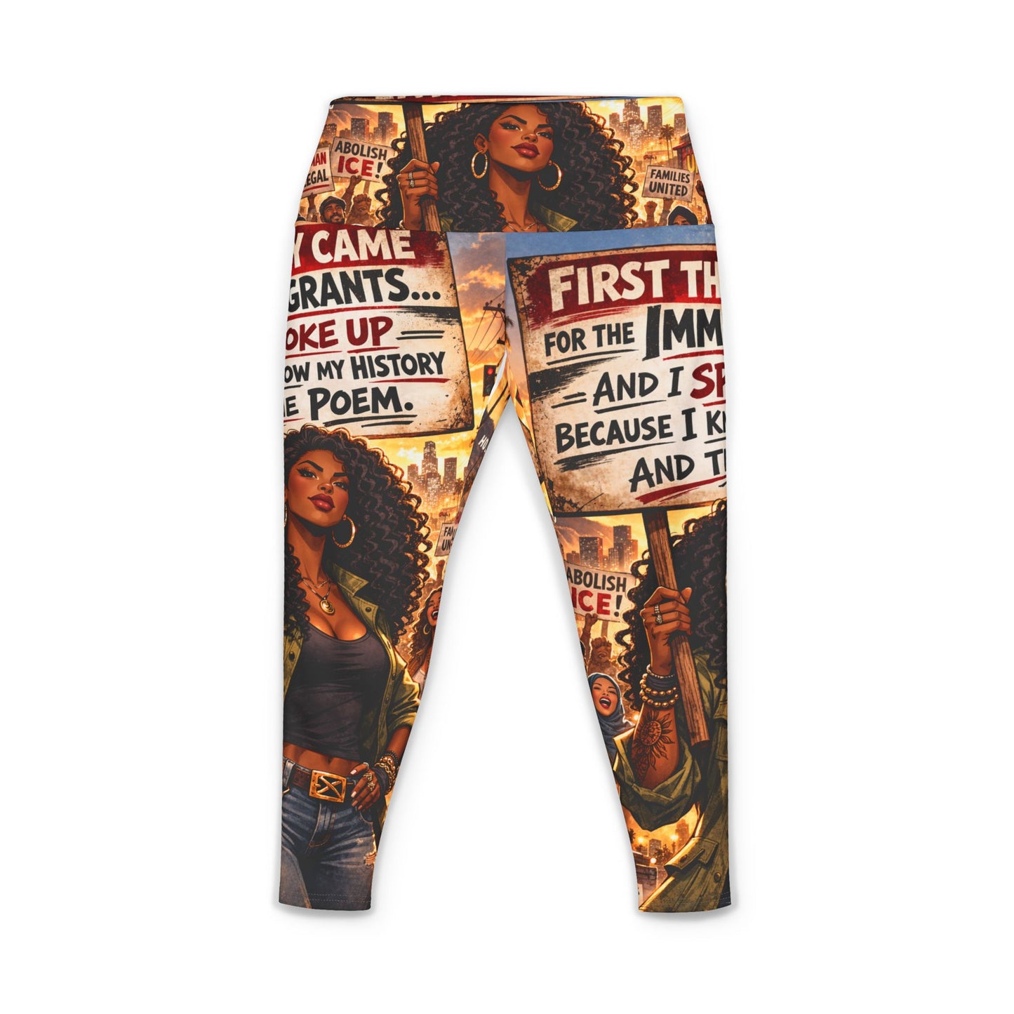 Women's Yoga Pants — "We All Belong, Periodt" Printed Leggings