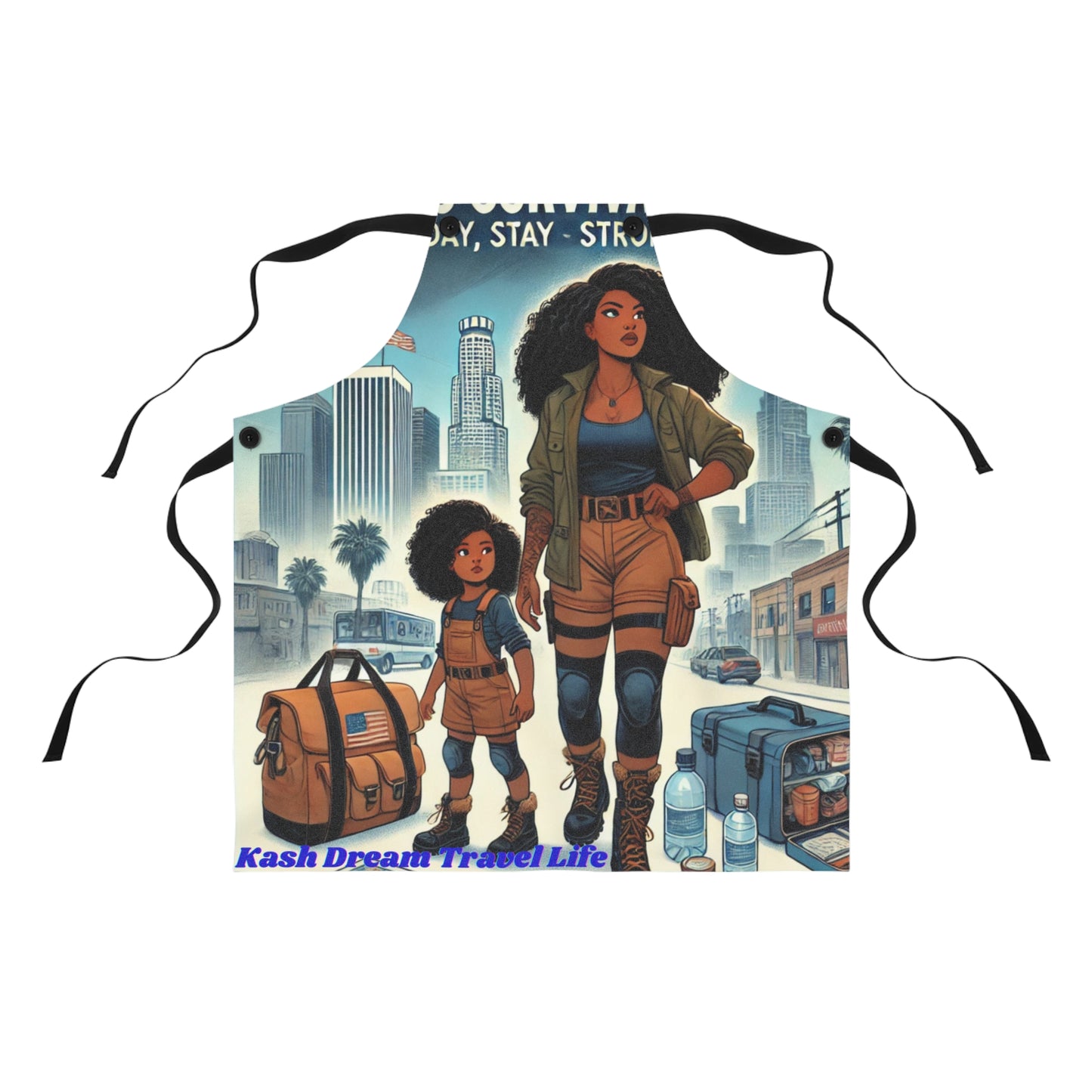 Kash Dream Travel Life Apron - Stylish Cooking Apron for Adventurous Moms & Families