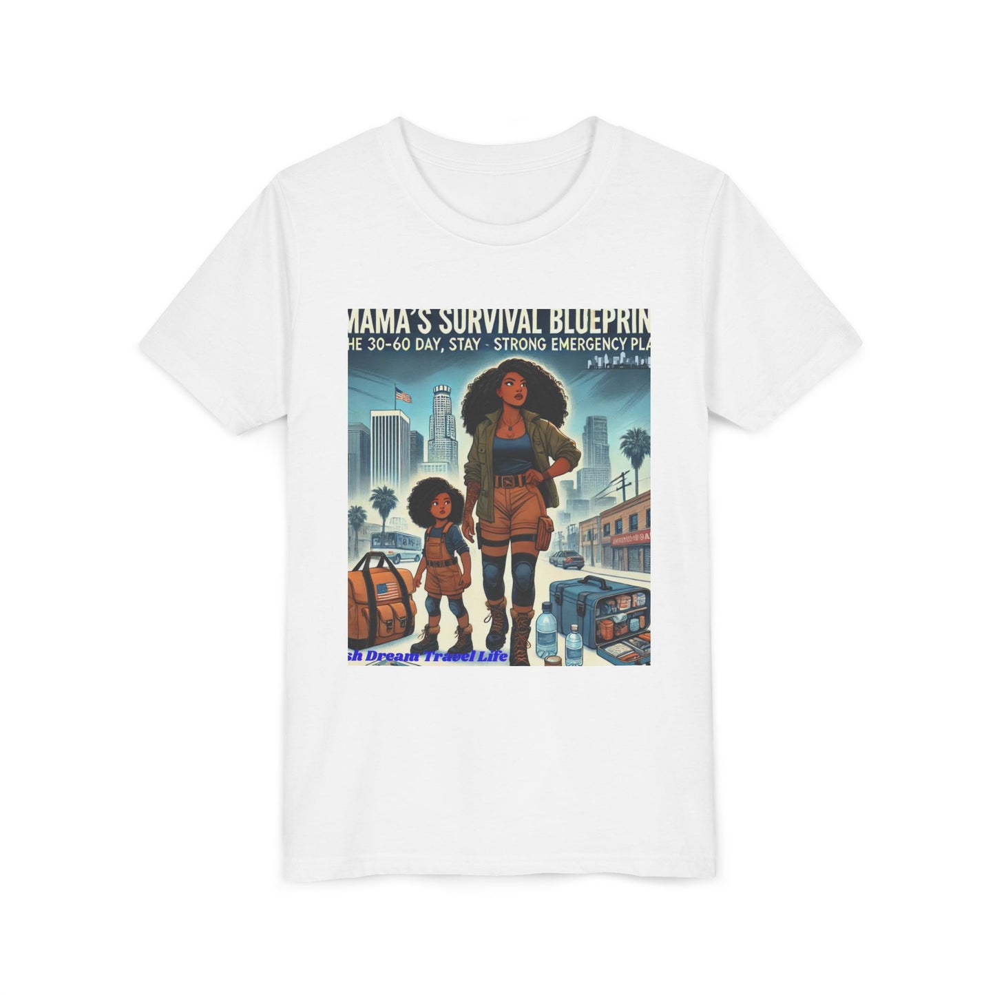 Mama's Survival Blueprint Youth Short Sleeve Tee - Empowering Graphic Tee for Kids