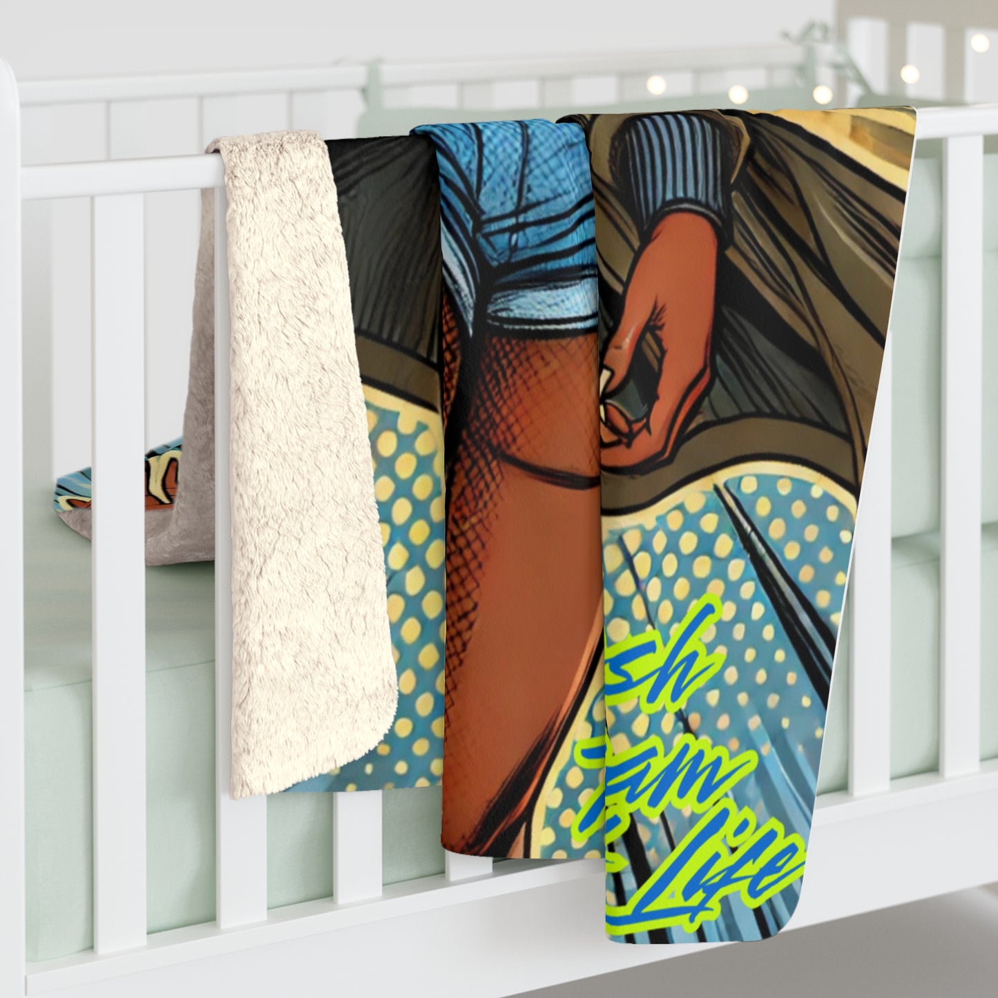 Stylish Sherpa Fleece Blanket - Pop Art Design for Cozy Vibes