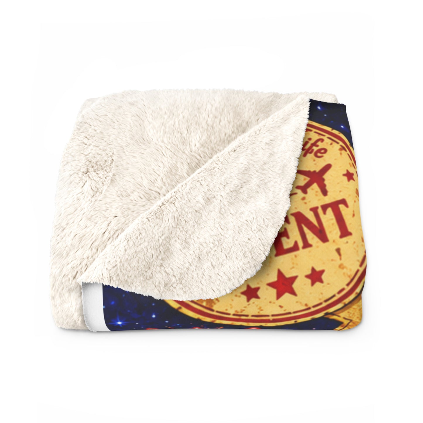 Feeling Blue Sherpa Fleece Blanket — "Red, White, and Feeling Blue... the melanted story!"