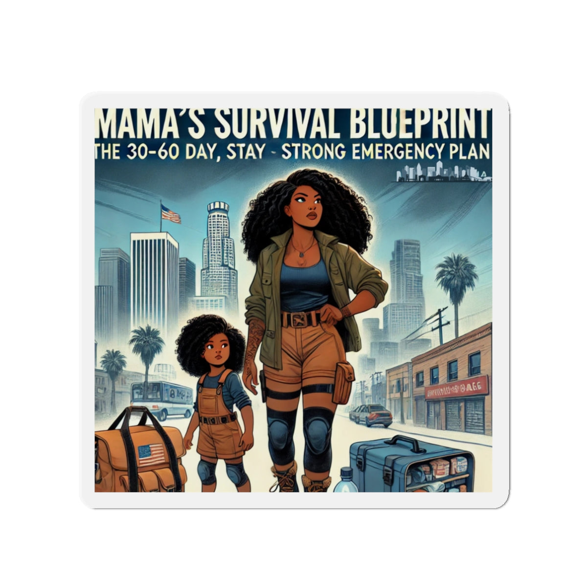 Mama's Survival Blueprint Die-Cut Magnet - Emergency Plan Decor for Moms & Kids