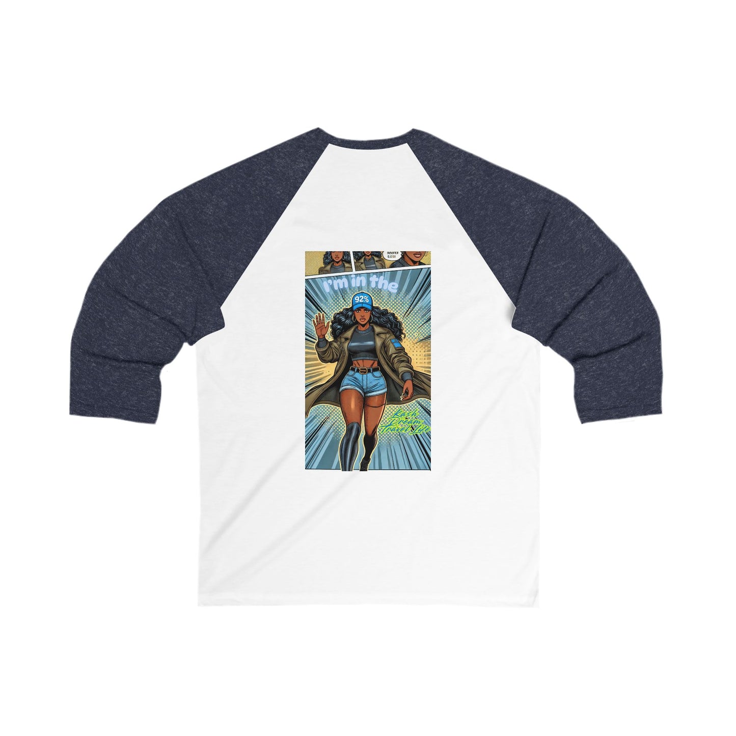 92% Empowered Graphic Baseball Tee - Unisex 3/4 Sleeve Shirt
