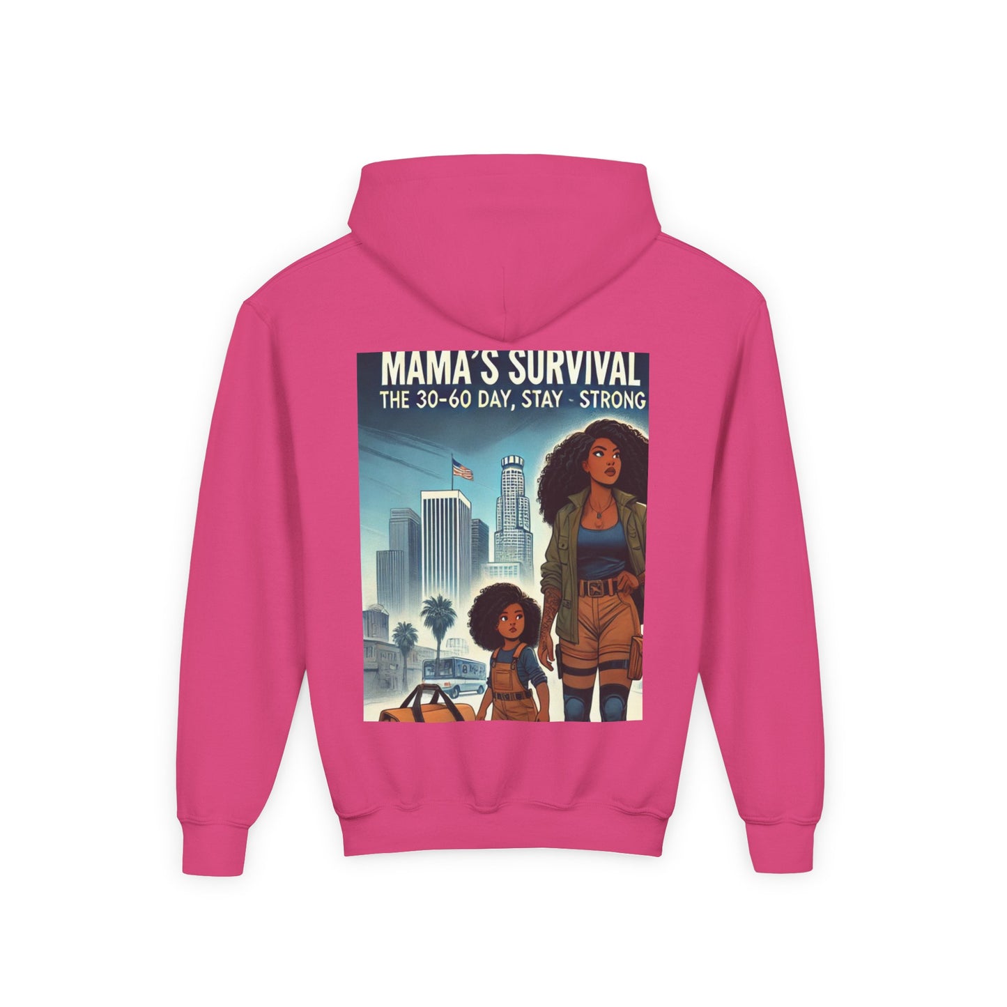 Mama's Survival Blueprint Youth Hoodie - Empowering Design for Strong Families