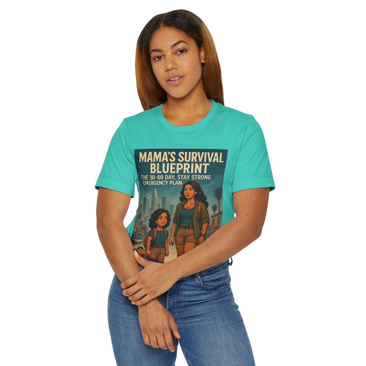 Mama's Survival Blueprint Latin Unisex Jersey T-Shirt - Empowering Family Design for Everyday Wear