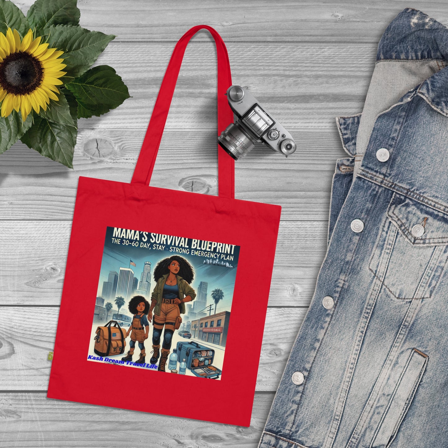 Mama's Survival Blueprint Organic Cotton Tote Bag - Eco-Friendly, Inspirational Design for Moms
