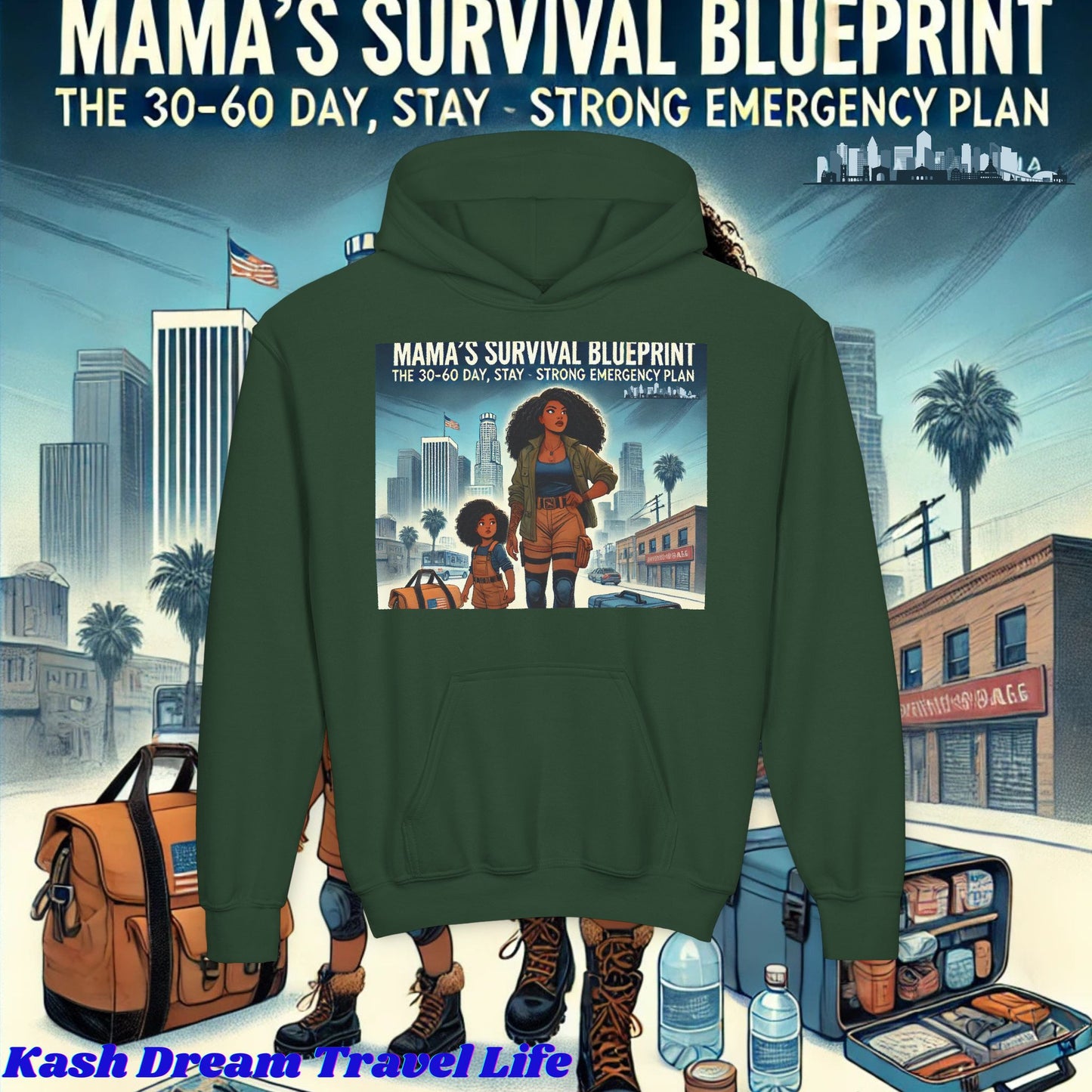Mama's Survival Blueprint Youth Hoodie - Cozy & Inspirational Sweatshirt