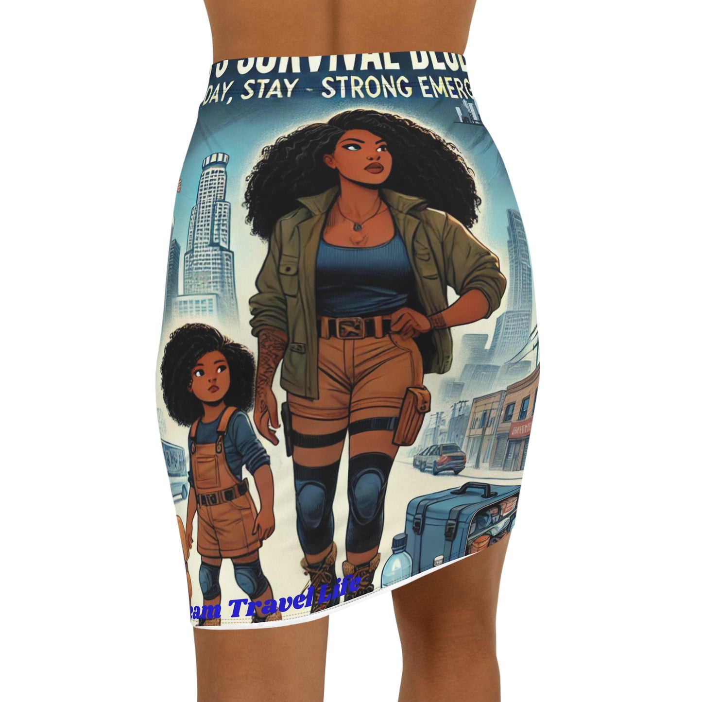 Empowering Graphic Pencil Skirt