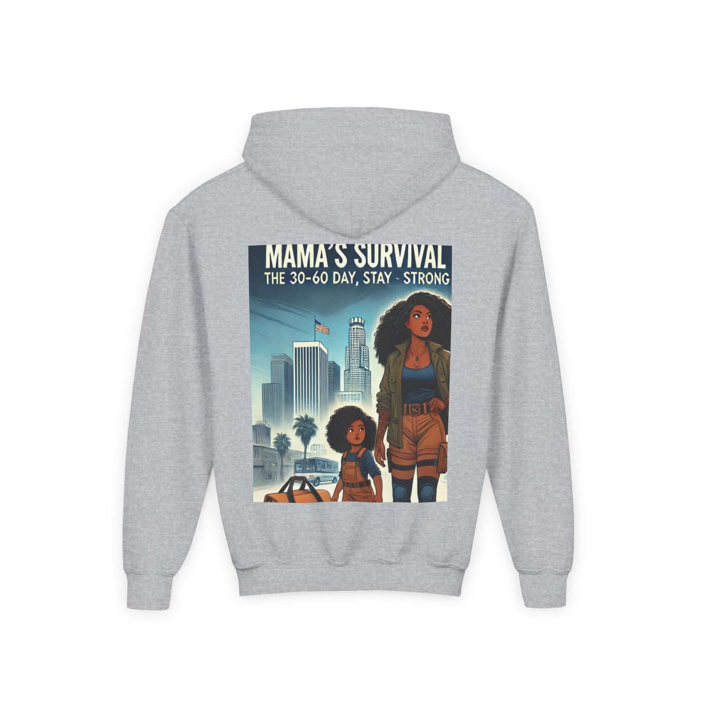 Mama's Survival Blueprint Youth Hoodie - Empowering Design for Strong Families