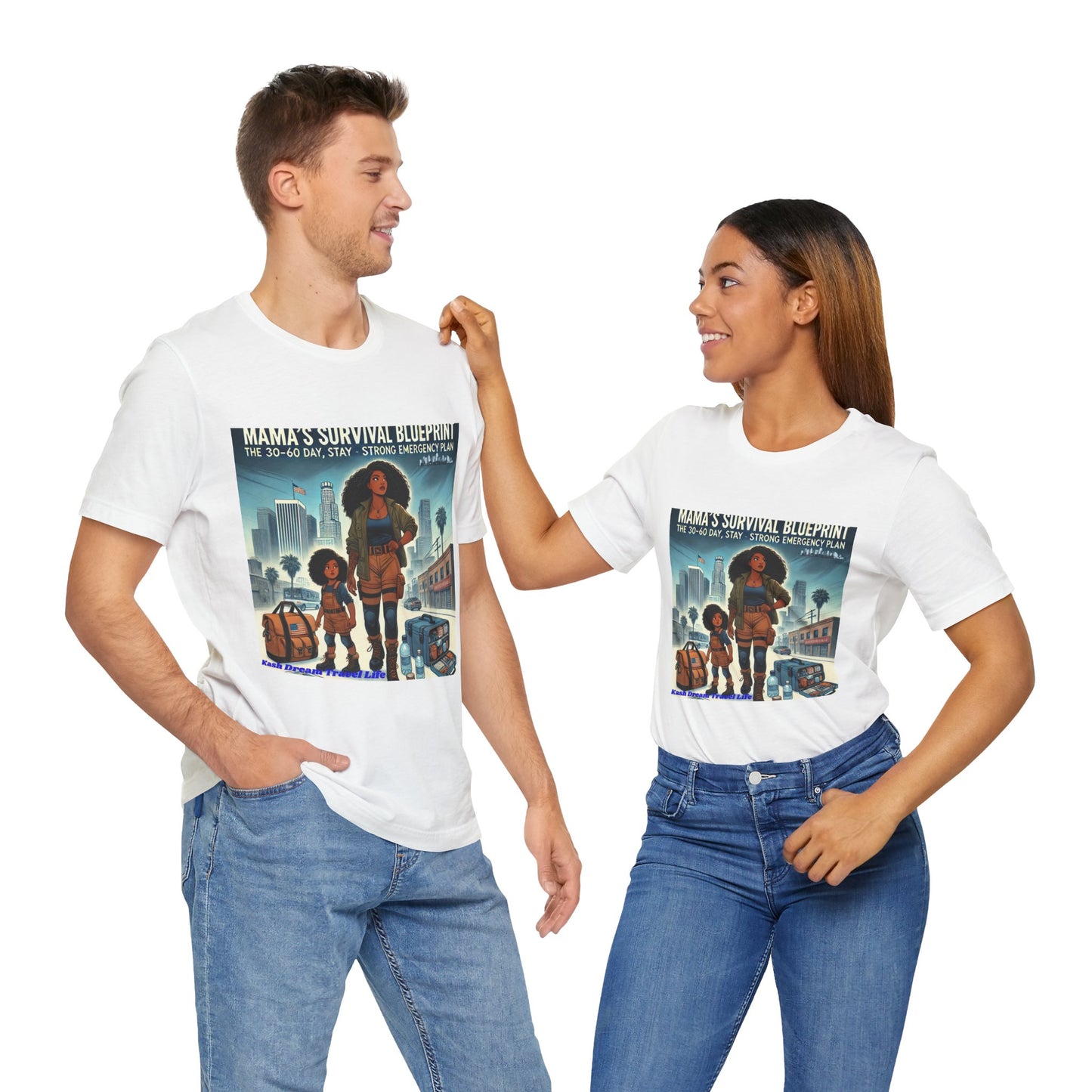 Mama's Survival Blueprint Tee - Unisex Short Sleeve Shirt for Strong Moms - Emergency Planning Design