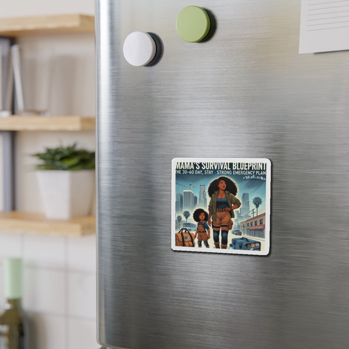 Mama's Survival Blueprint Die-Cut Magnet - Emergency Plan Decor for Moms & Kids