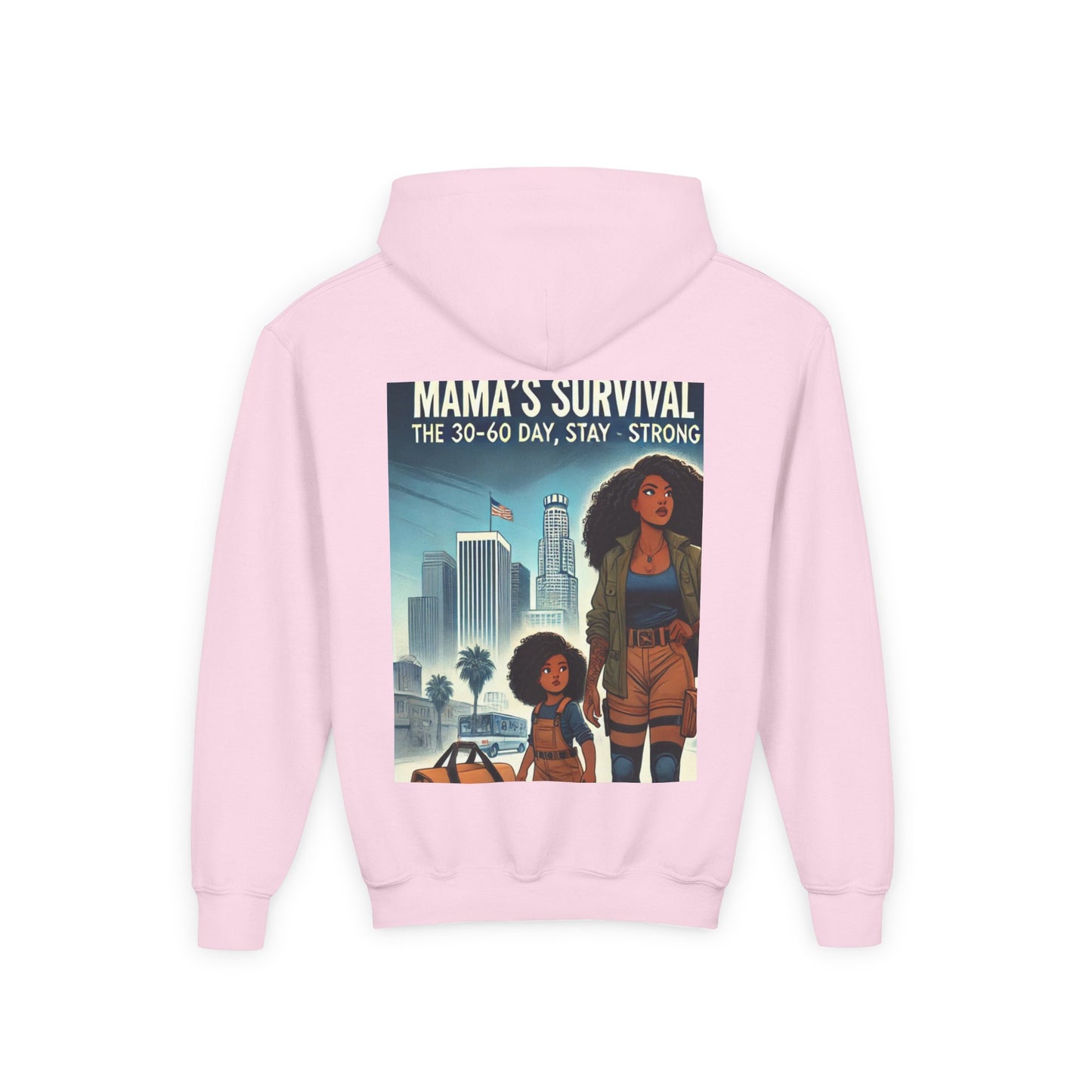 Mama's Survival Blueprint Youth Hoodie - Empowering Design for Strong Families