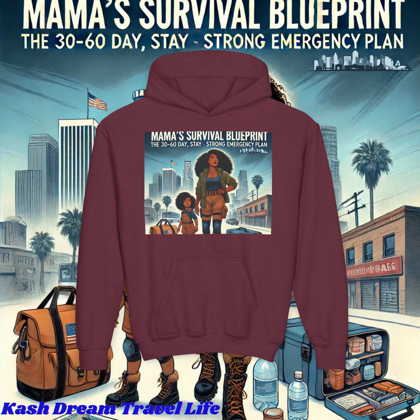Mama's Survival Blueprint Youth Hoodie - Cozy & Inspirational Sweatshirt