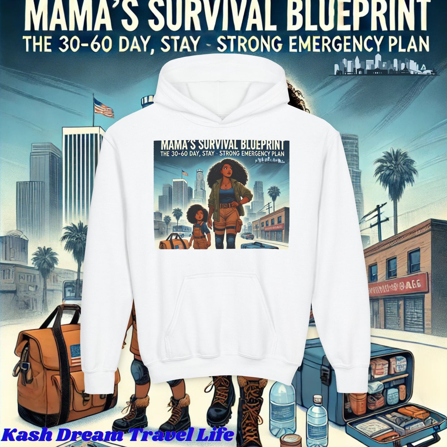 Mama's Survival Blueprint Youth Hoodie - Cozy & Inspirational Sweatshirt