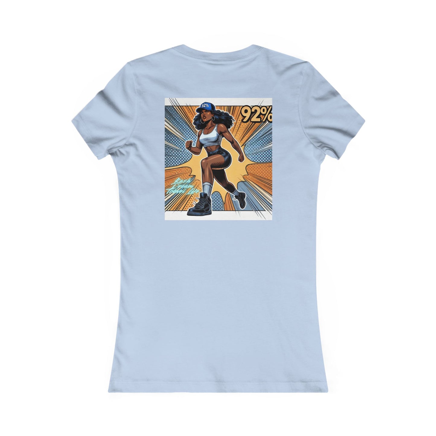 Empowered Women’s Fitness Tee - '92%' Graphic Run Design