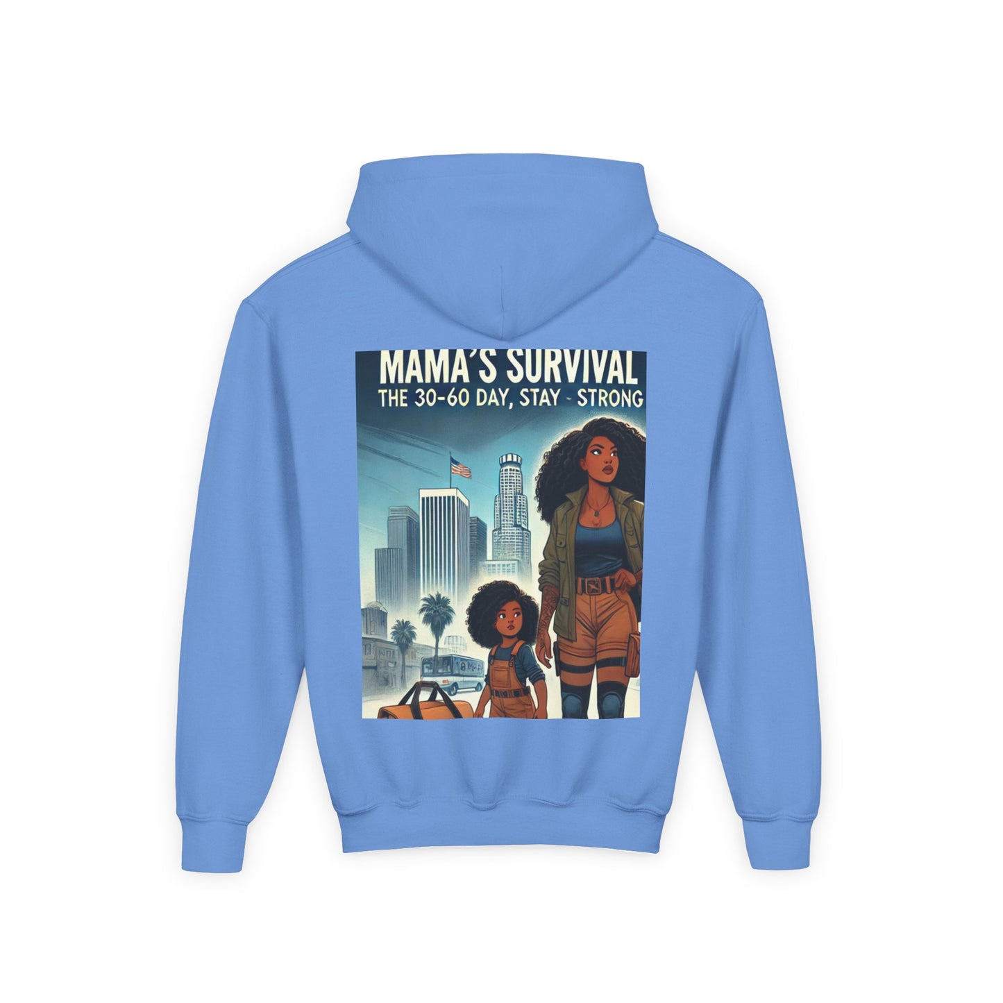 Mama's Survival Blueprint Youth Hoodie - Empowering Design for Strong Families