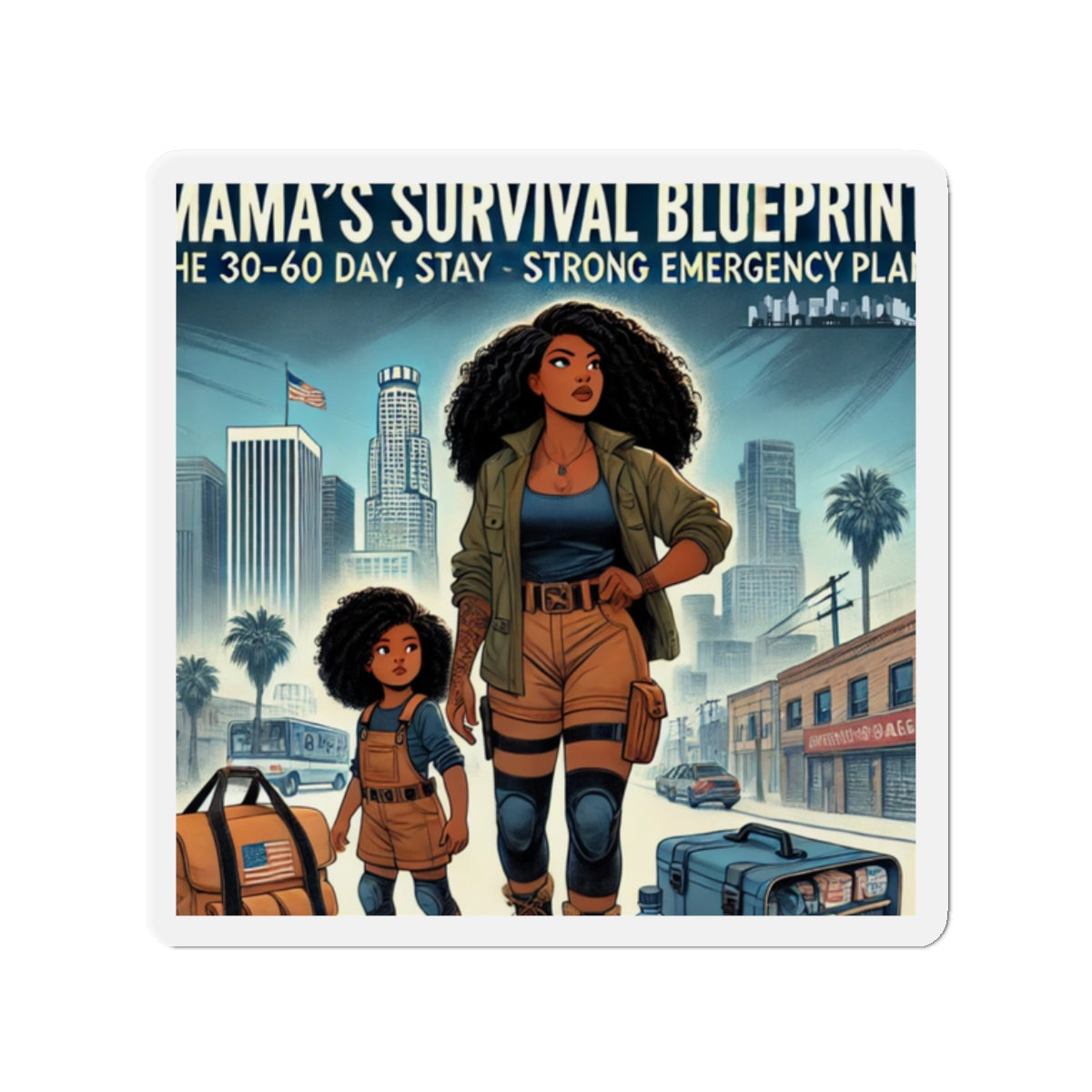Mama's Survival Blueprint Die-Cut Magnet - Emergency Plan Decor for Moms & Kids