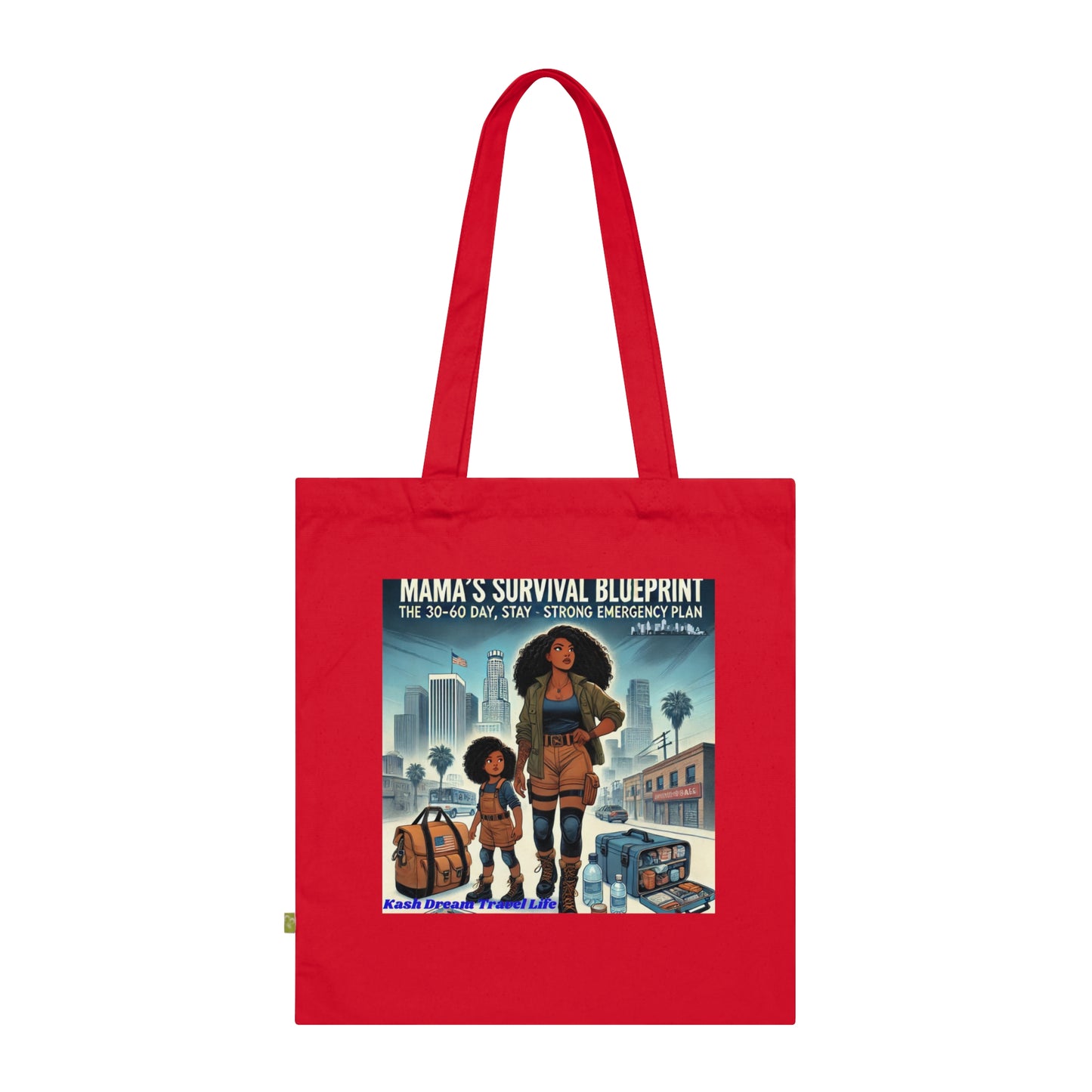 Mama's Survival Blueprint Organic Cotton Tote Bag - Eco-Friendly, Inspirational Design for Moms