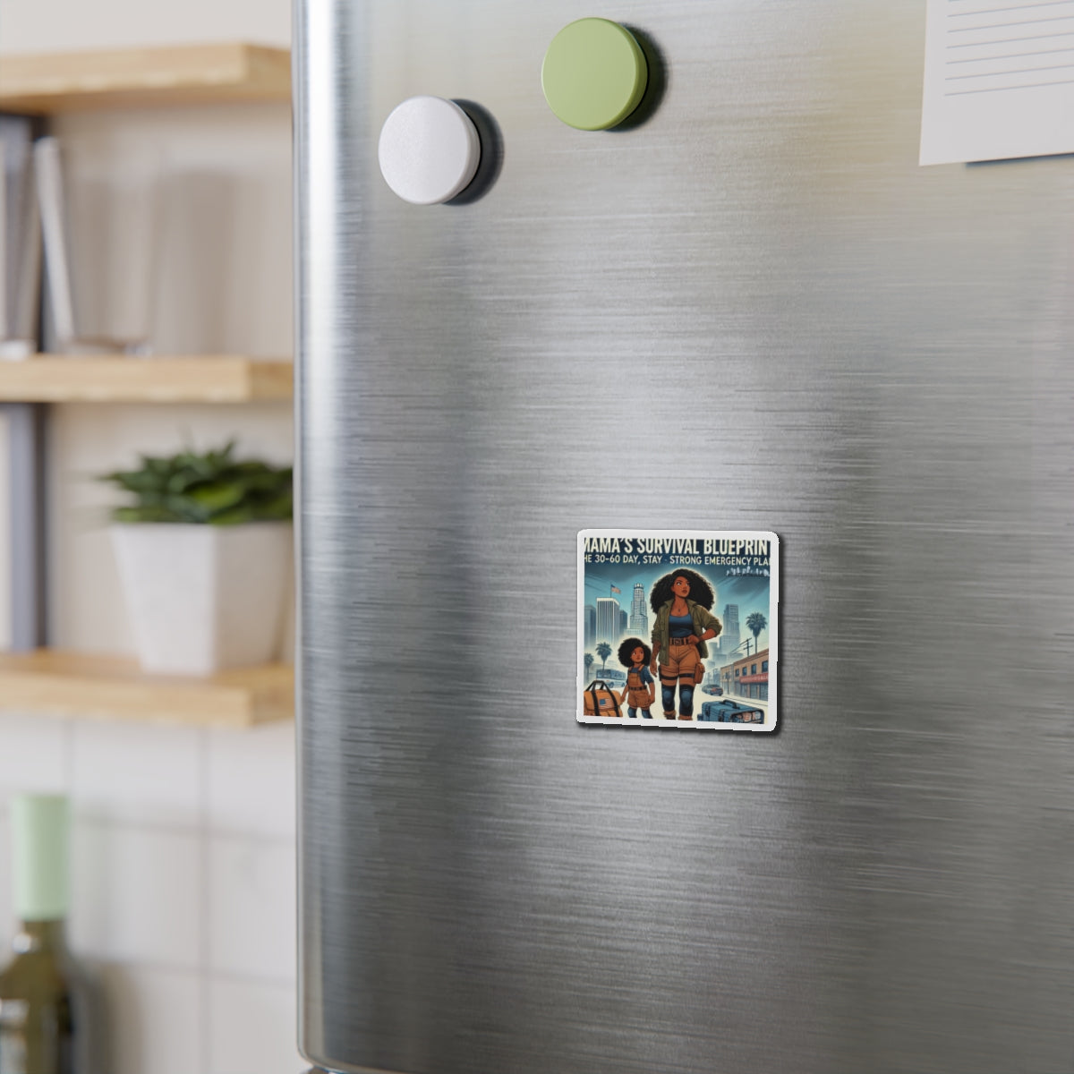 Mama's Survival Blueprint Die-Cut Magnet - Emergency Plan Decor for Moms & Kids