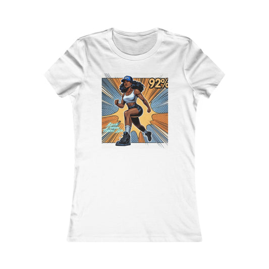Empowered Women’s Fitness Tee - '92%' Graphic Run Design