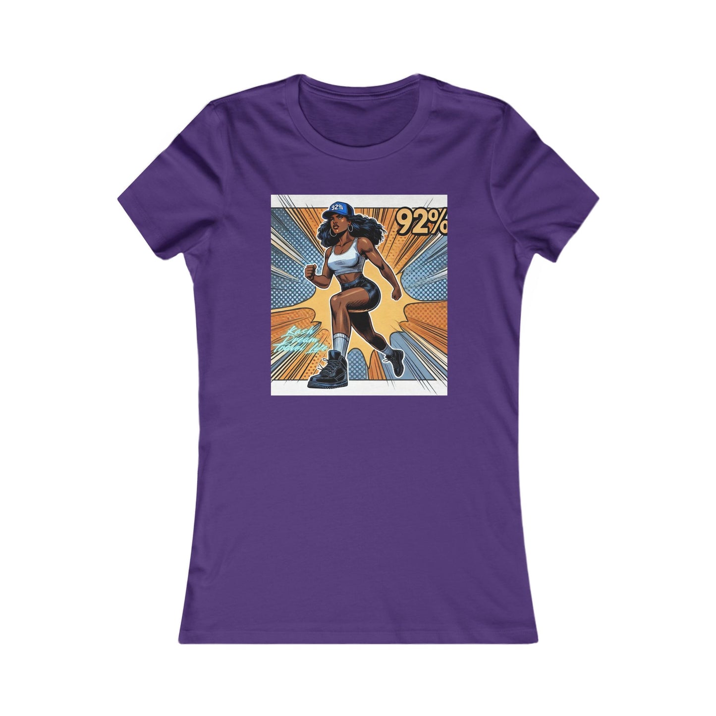 Empowered Women’s Fitness Tee - '92%' Graphic Run Design