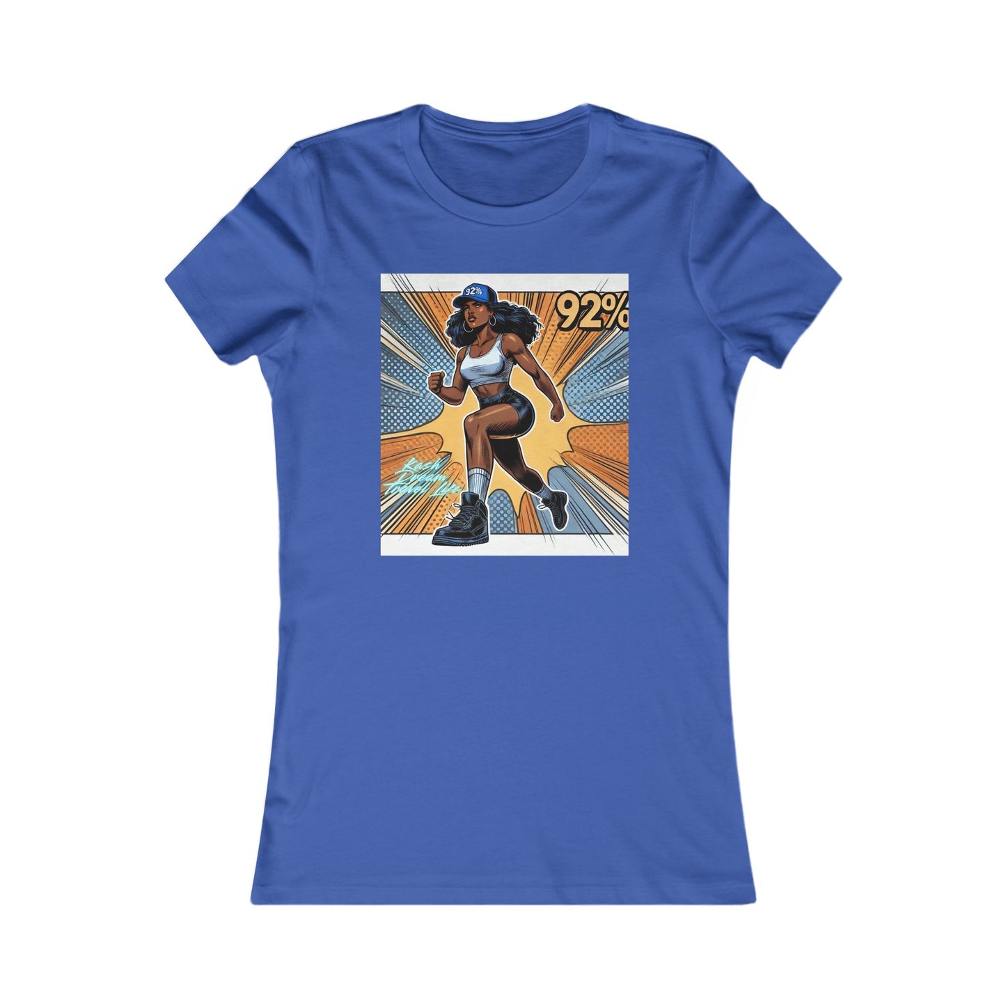 Empowered Women’s Fitness Tee - '92%' Graphic Run Design