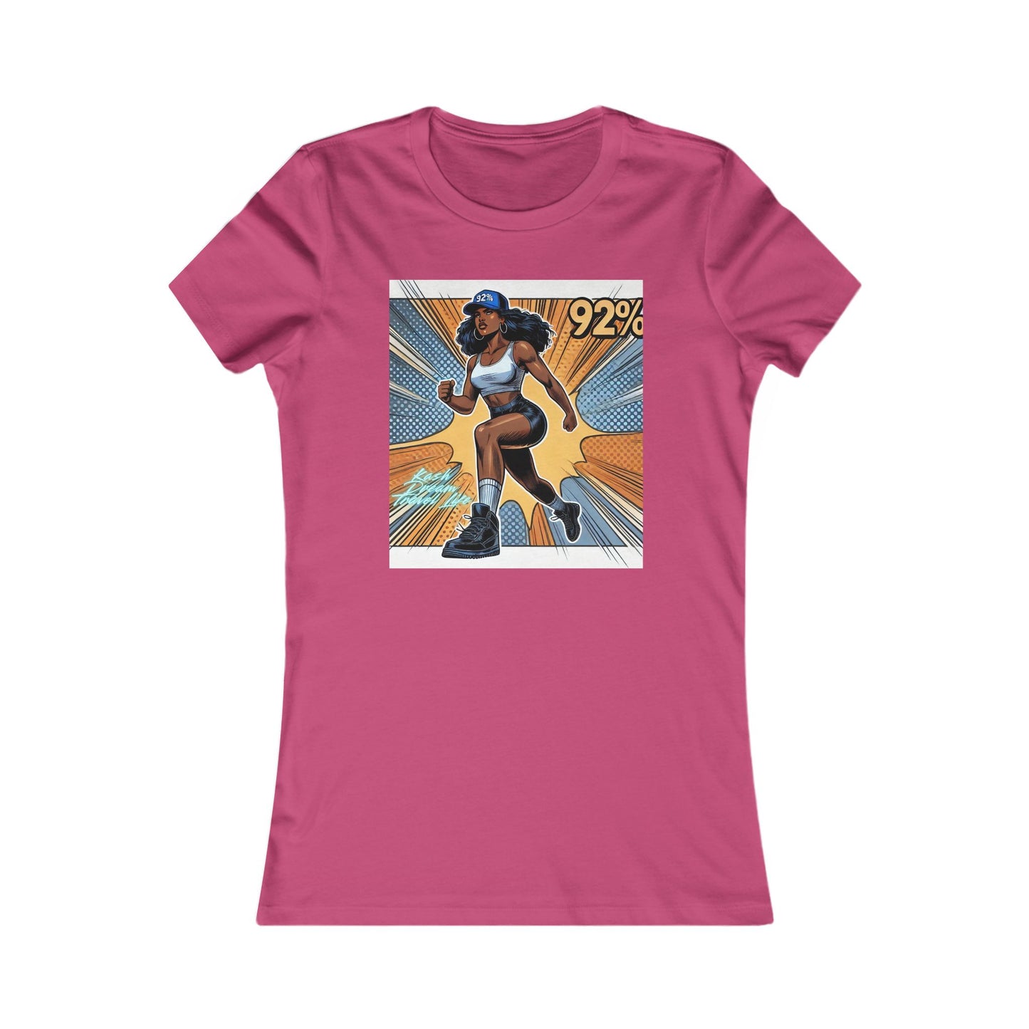 Empowered Women’s Fitness Tee - '92%' Graphic Run Design