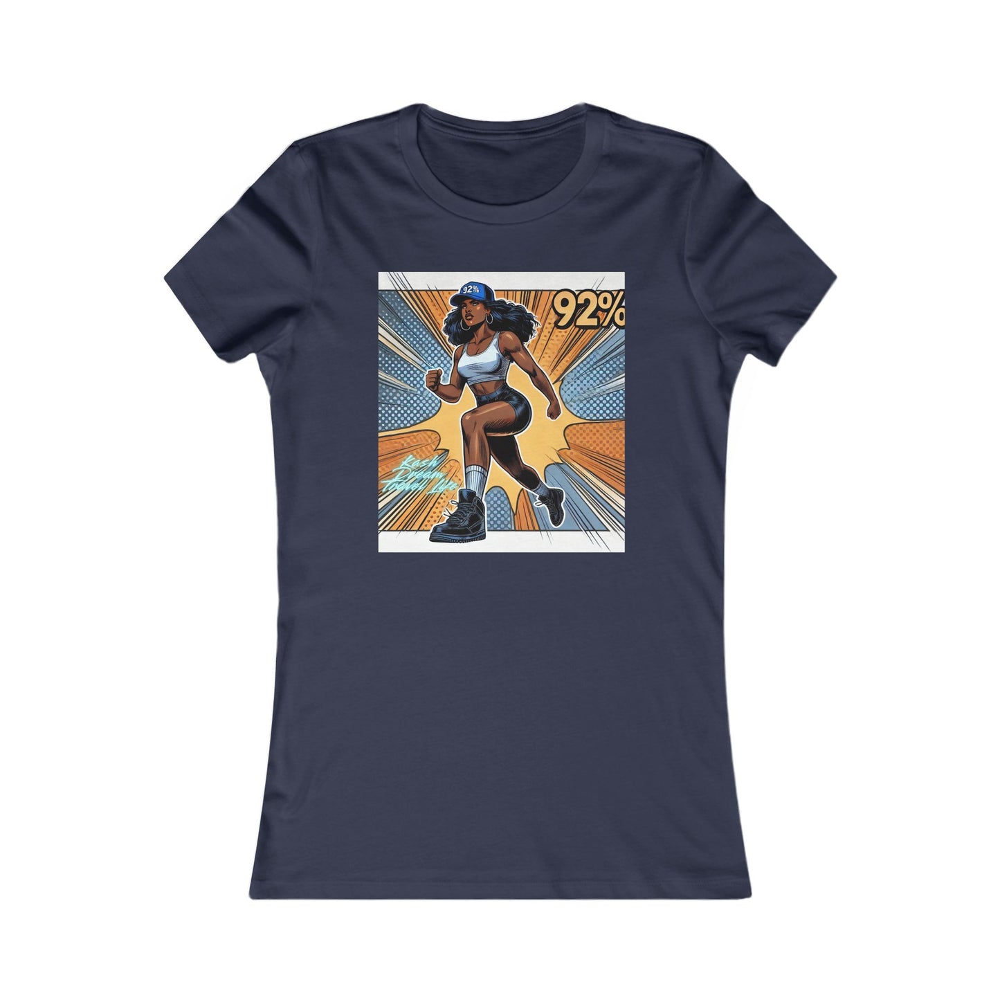 Empowered Women’s Fitness Tee - '92%' Graphic Run Design