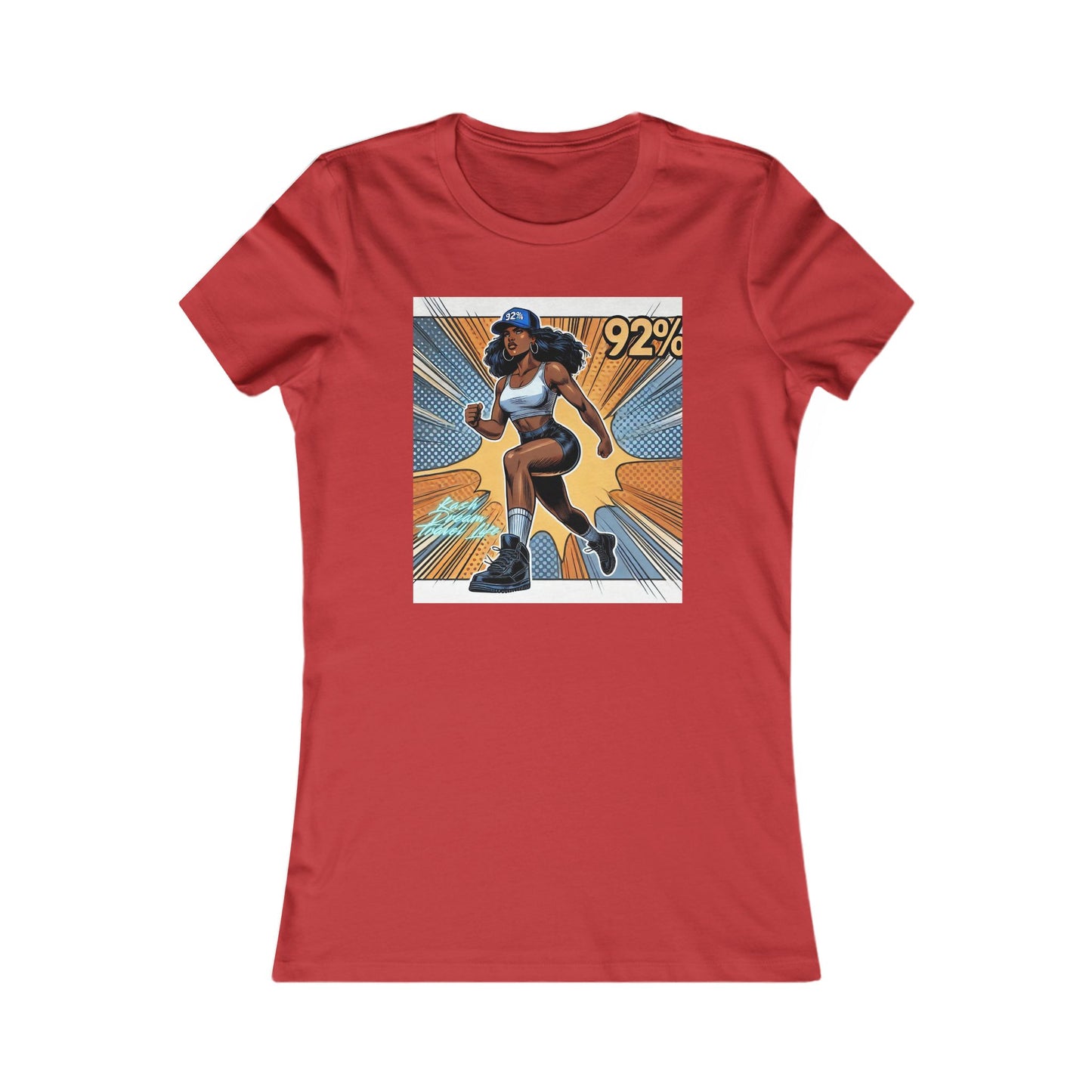 Empowered Women’s Fitness Tee - '92%' Graphic Run Design