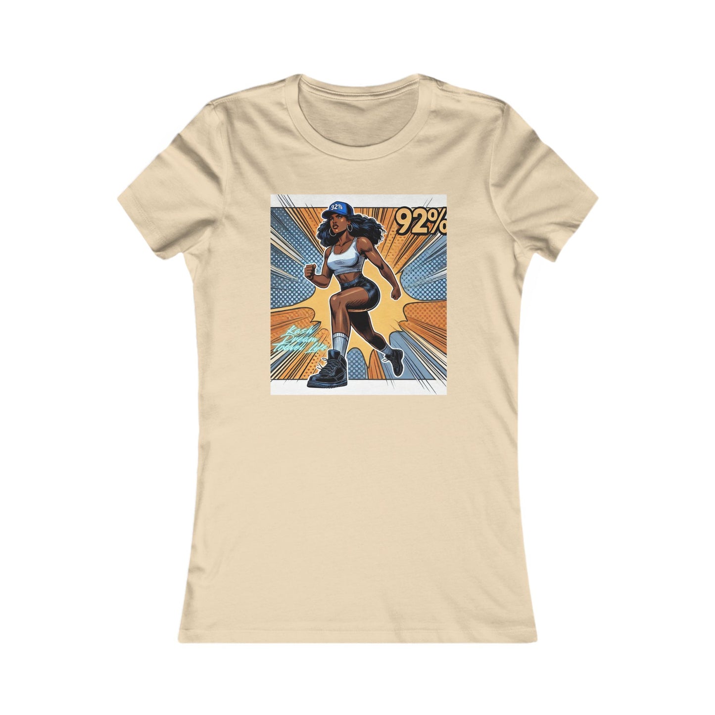 Empowered Women’s Fitness Tee - '92%' Graphic Run Design