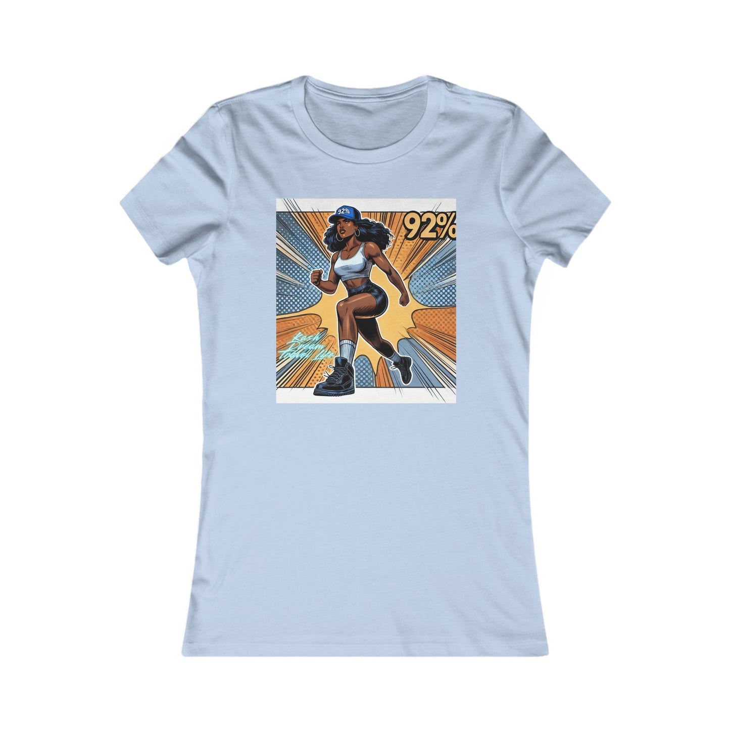 Empowered Women’s Fitness Tee - '92%' Graphic Run Design