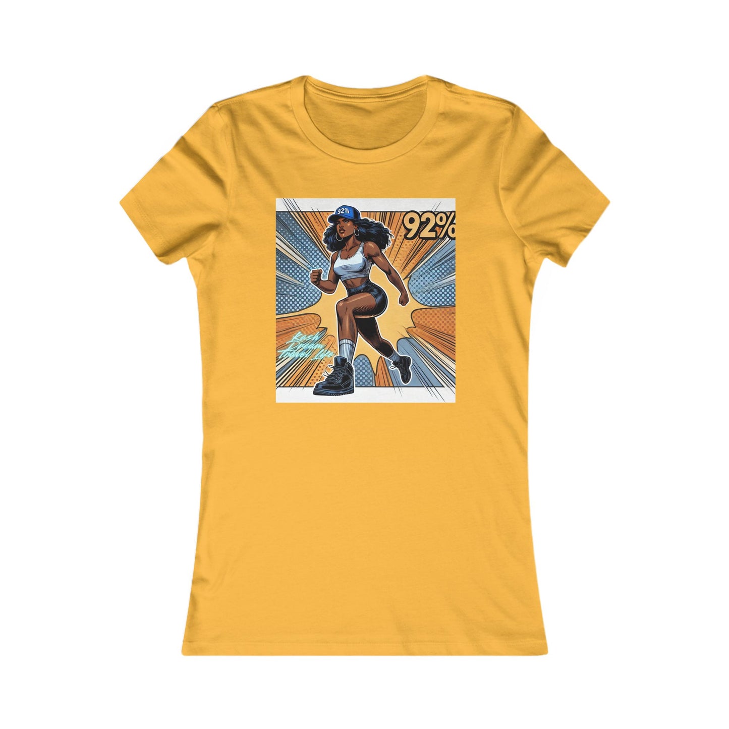 Empowered Women’s Fitness Tee - '92%' Graphic Run Design