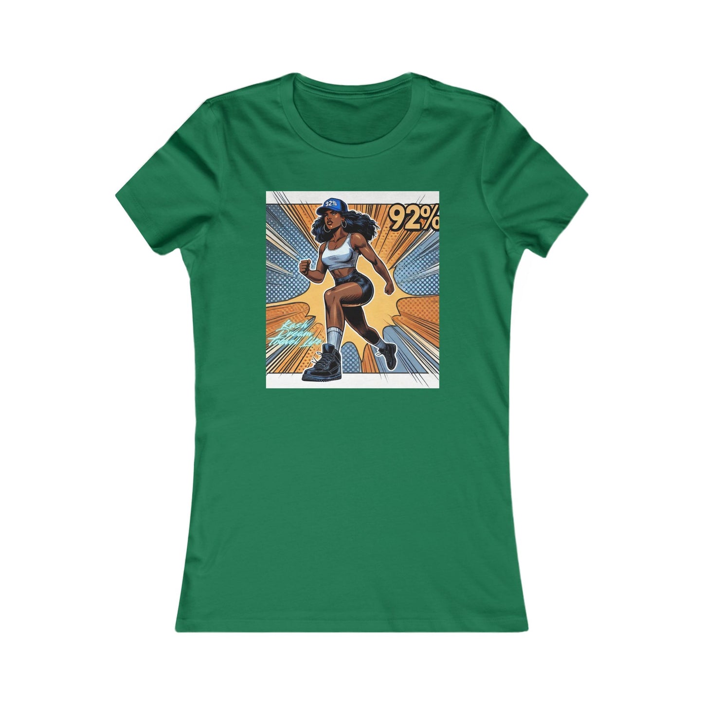 Empowered Women’s Fitness Tee - '92%' Graphic Run Design