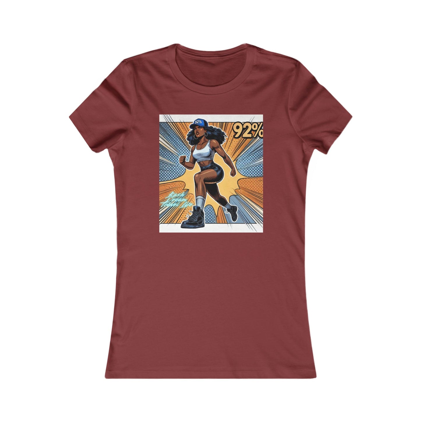 Empowered Women’s Fitness Tee - '92%' Graphic Run Design