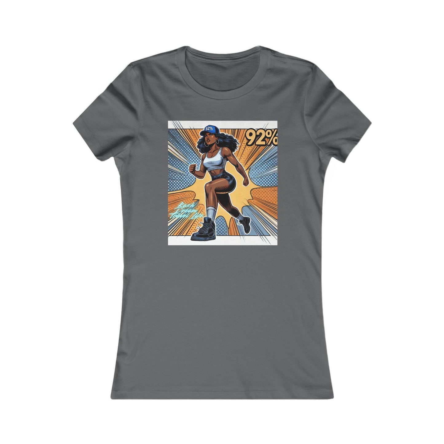 Empowered Women’s Fitness Tee - '92%' Graphic Run Design