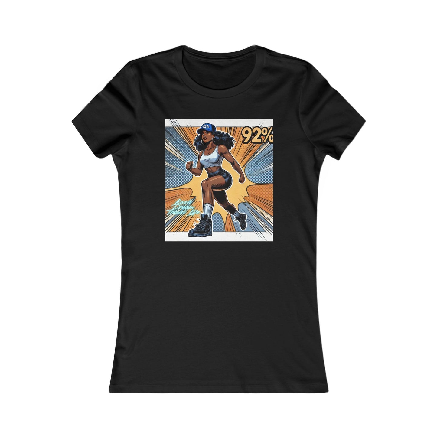 Empowered Women’s Fitness Tee - '92%' Graphic Run Design