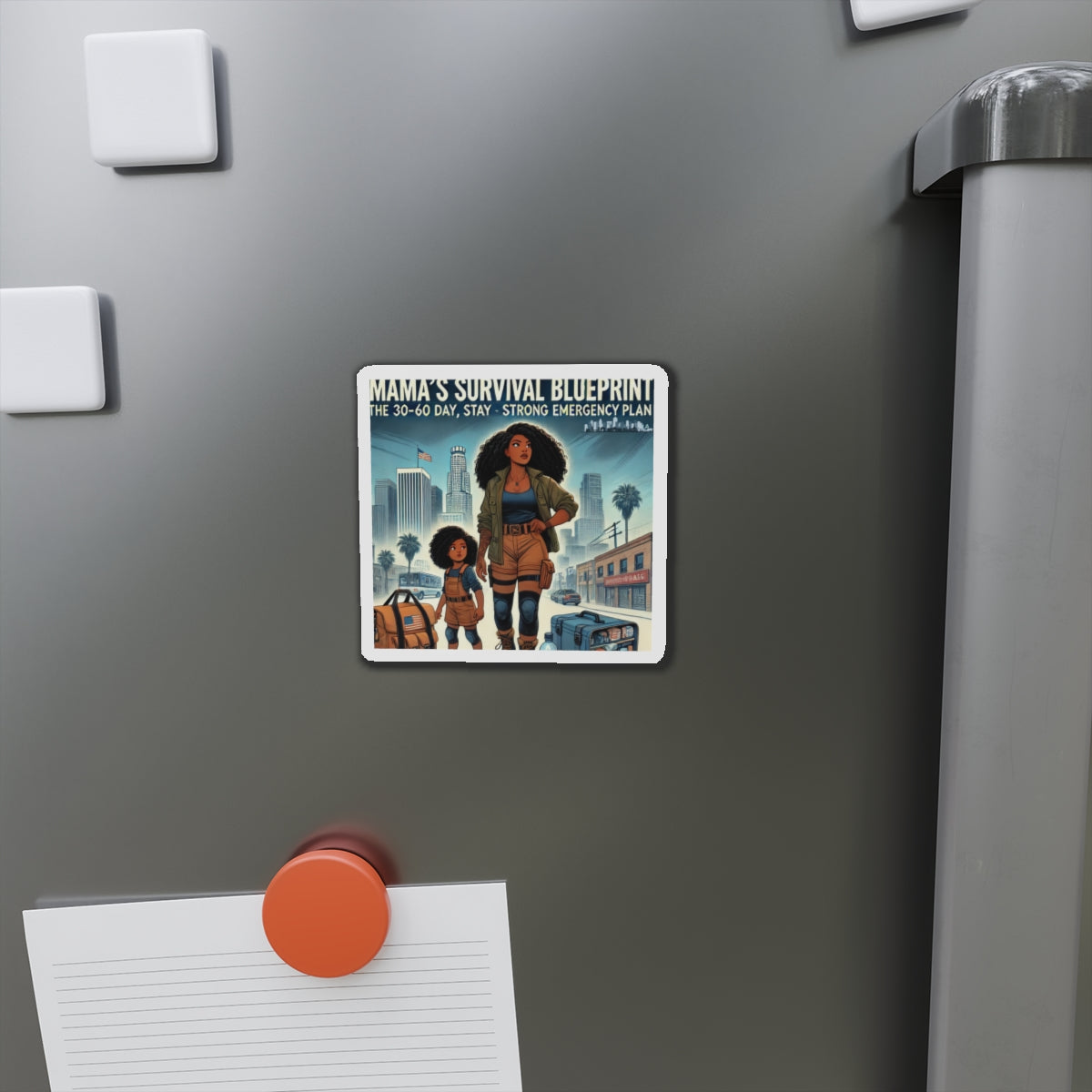 Mama's Survival Blueprint Die-Cut Magnet - Emergency Plan Decor for Moms & Kids