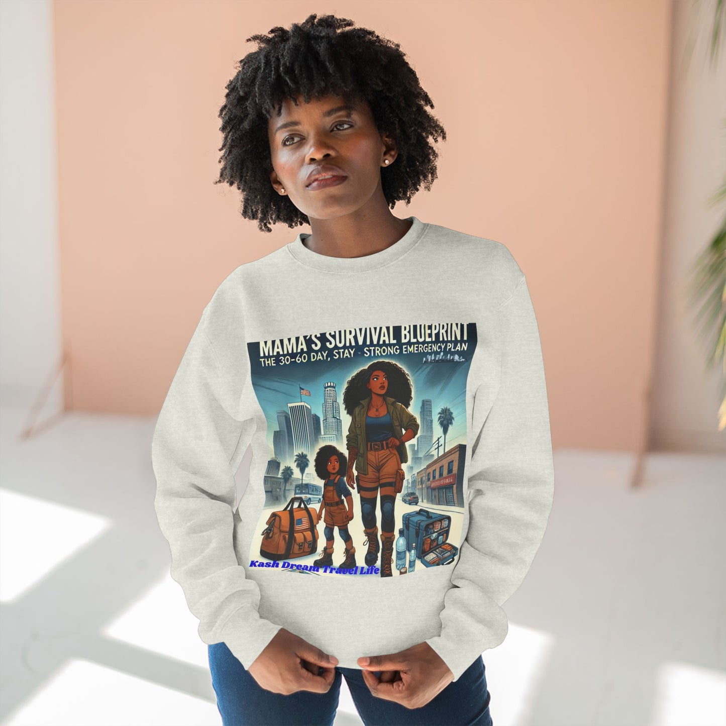 Mama's Survival Blueprint Unisex Crewneck Sweatshirt - Family Emergency Preparation