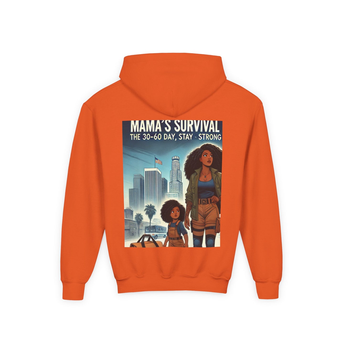 Mama's Survival Blueprint Youth Hoodie - Empowering Design for Strong Families