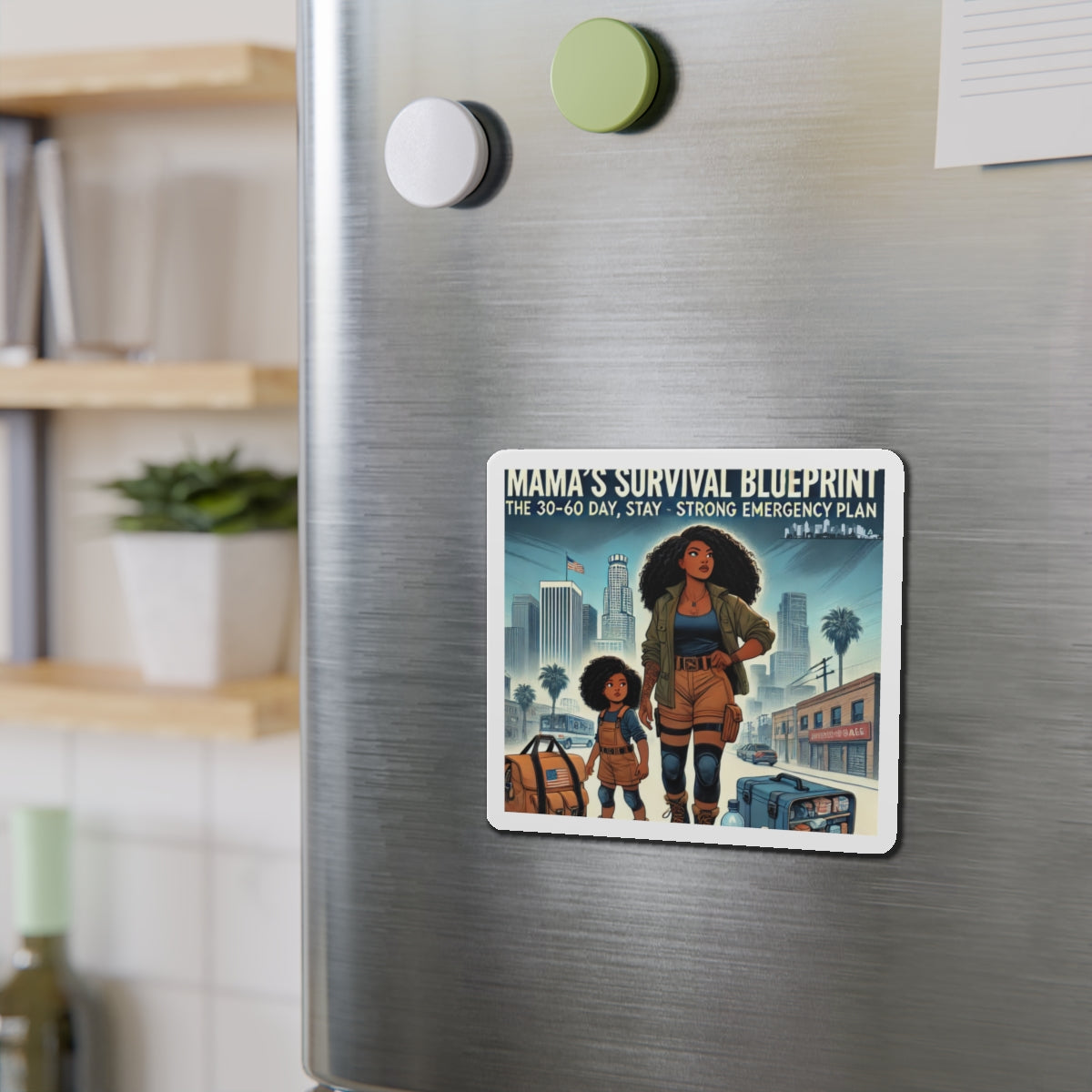 Mama's Survival Blueprint Die-Cut Magnet - Emergency Plan Decor for Moms & Kids
