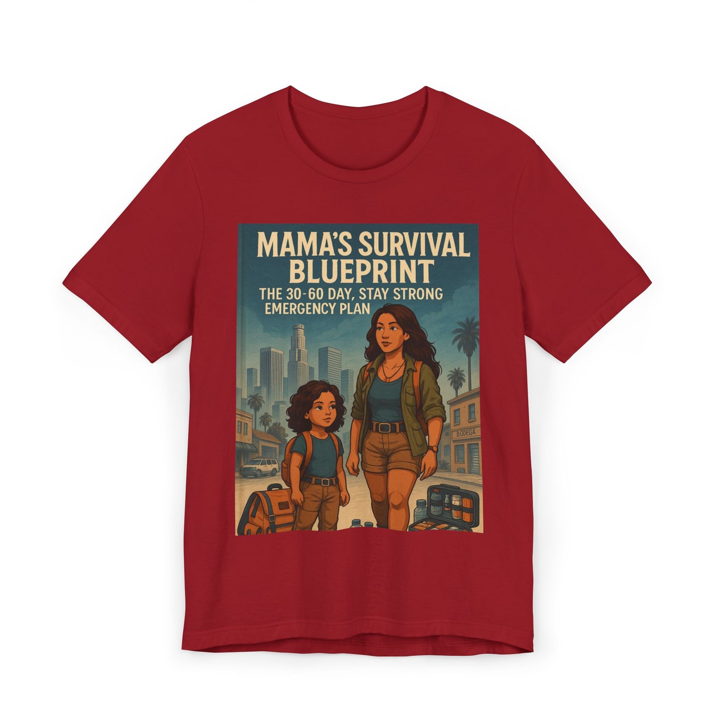 Mama's Survival Blueprint Latin Unisex Jersey T-Shirt - Empowering Family Design for Everyday Wear