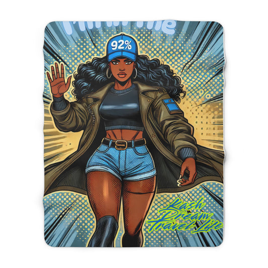 Stylish Sherpa Fleece Blanket - Pop Art Design for Cozy Vibes