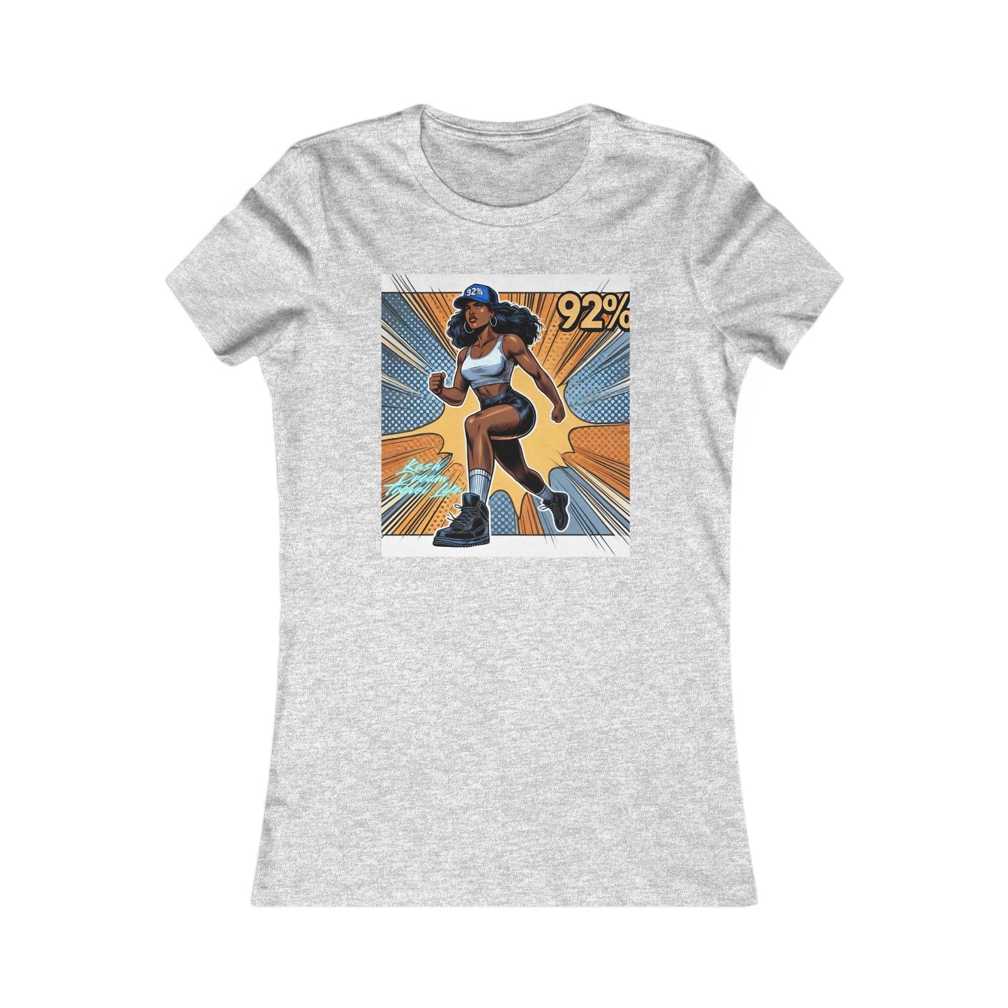 Empowered Women’s Fitness Tee - '92%' Graphic Run Design