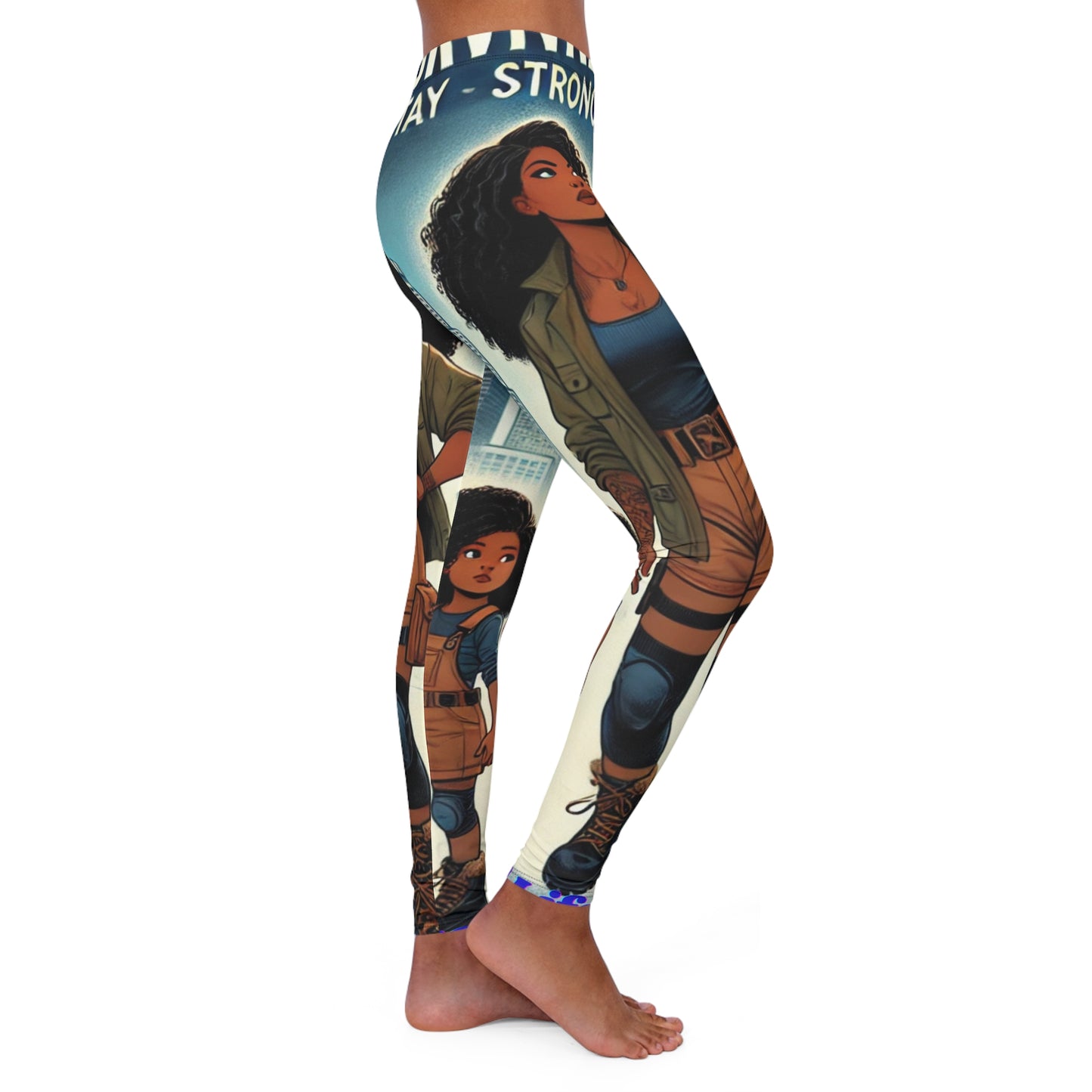 Empowering Graphic Leggings - "Strong, Stay True" Women's Spandex Leggings