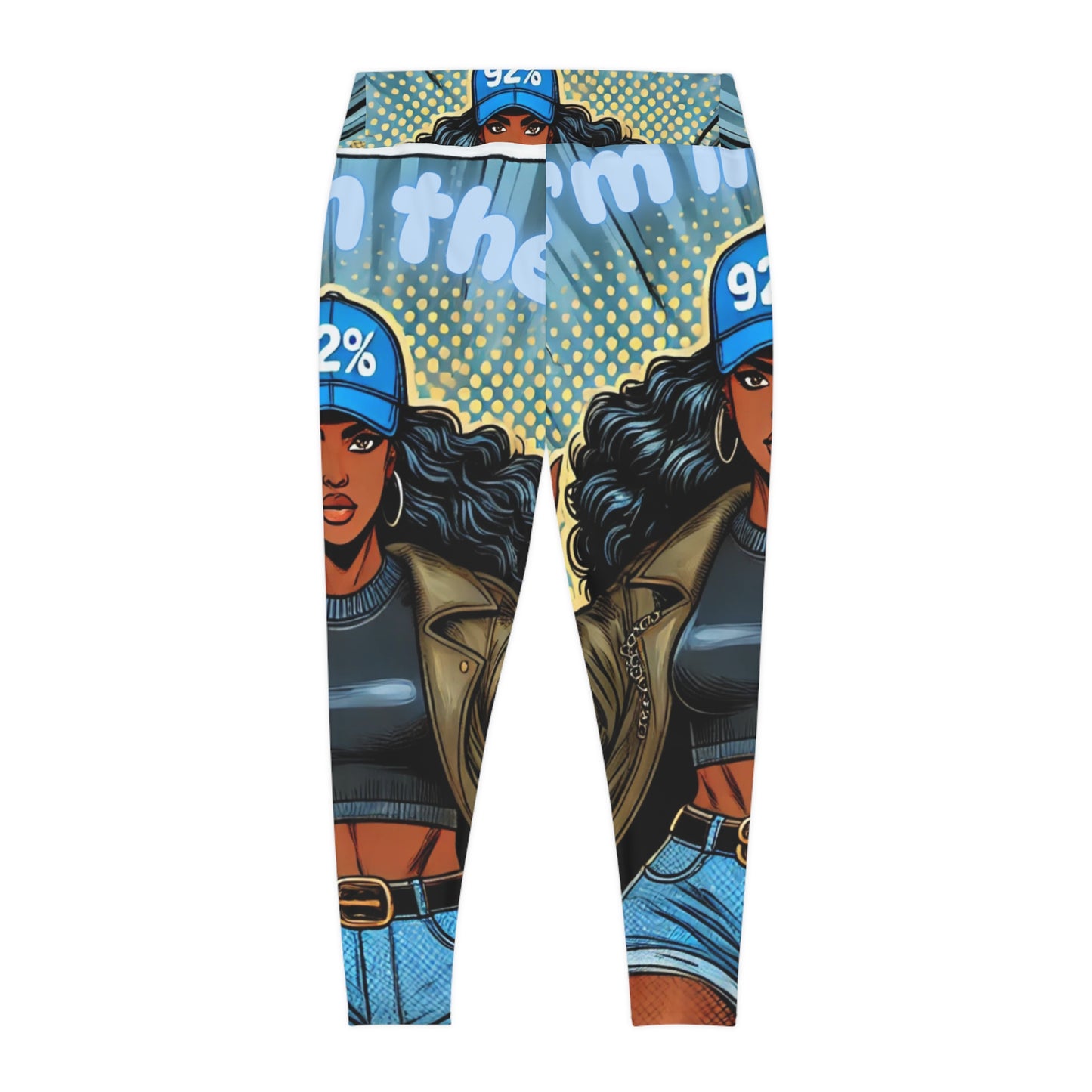 Bold Graphic Plus Size Leggings - Empowering Street Style with '92%'