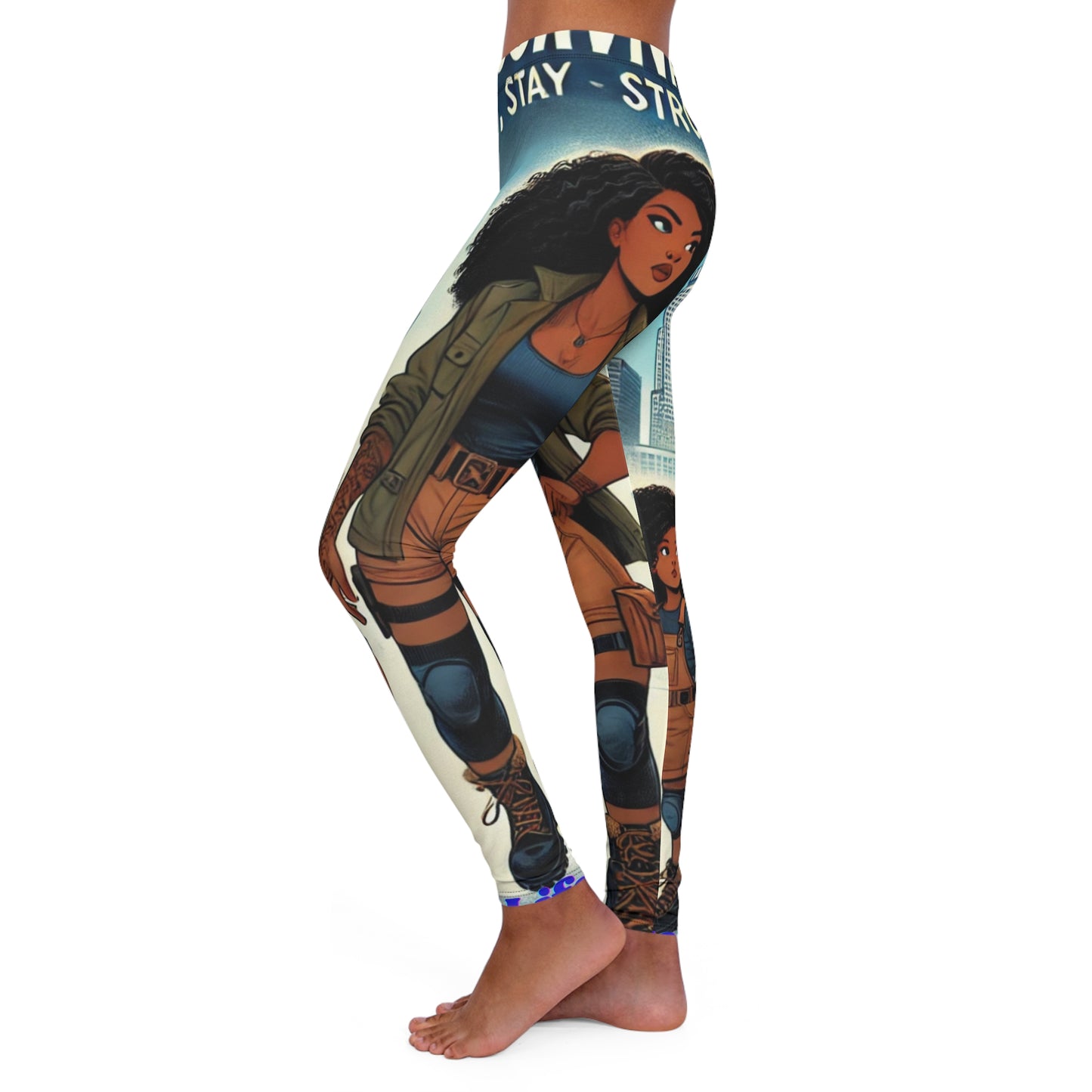 Empowering Graphic Leggings - "Strong, Stay True" Women's Spandex Leggings
