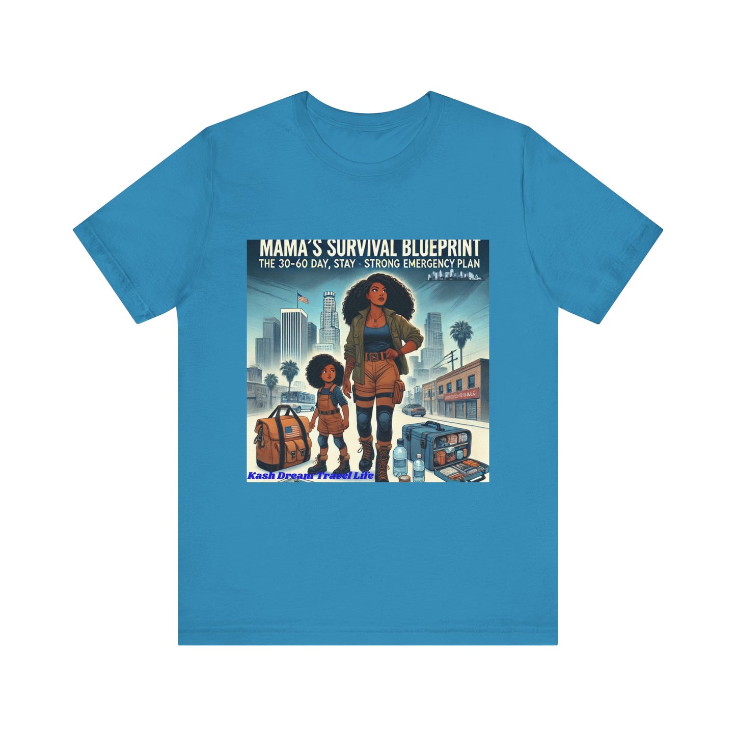 Mama's Survival Blueprint Tee - Unisex Short Sleeve Shirt for Strong Moms - Emergency Planning Design