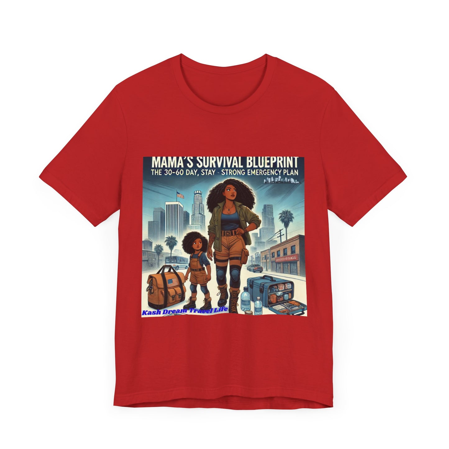 Mama's Survival Blueprint Tee - Unisex Short Sleeve Shirt for Strong Moms - Emergency Planning Design